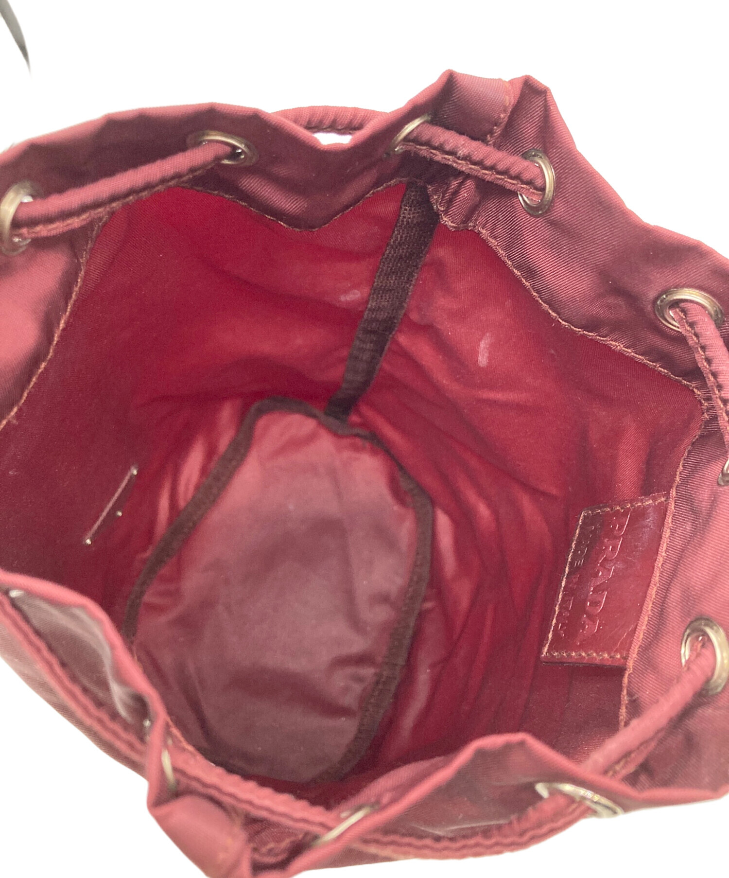 中古・古着通販】PRADA (プラダ) ナイロン巾着ポーチ レッド｜ブランド
