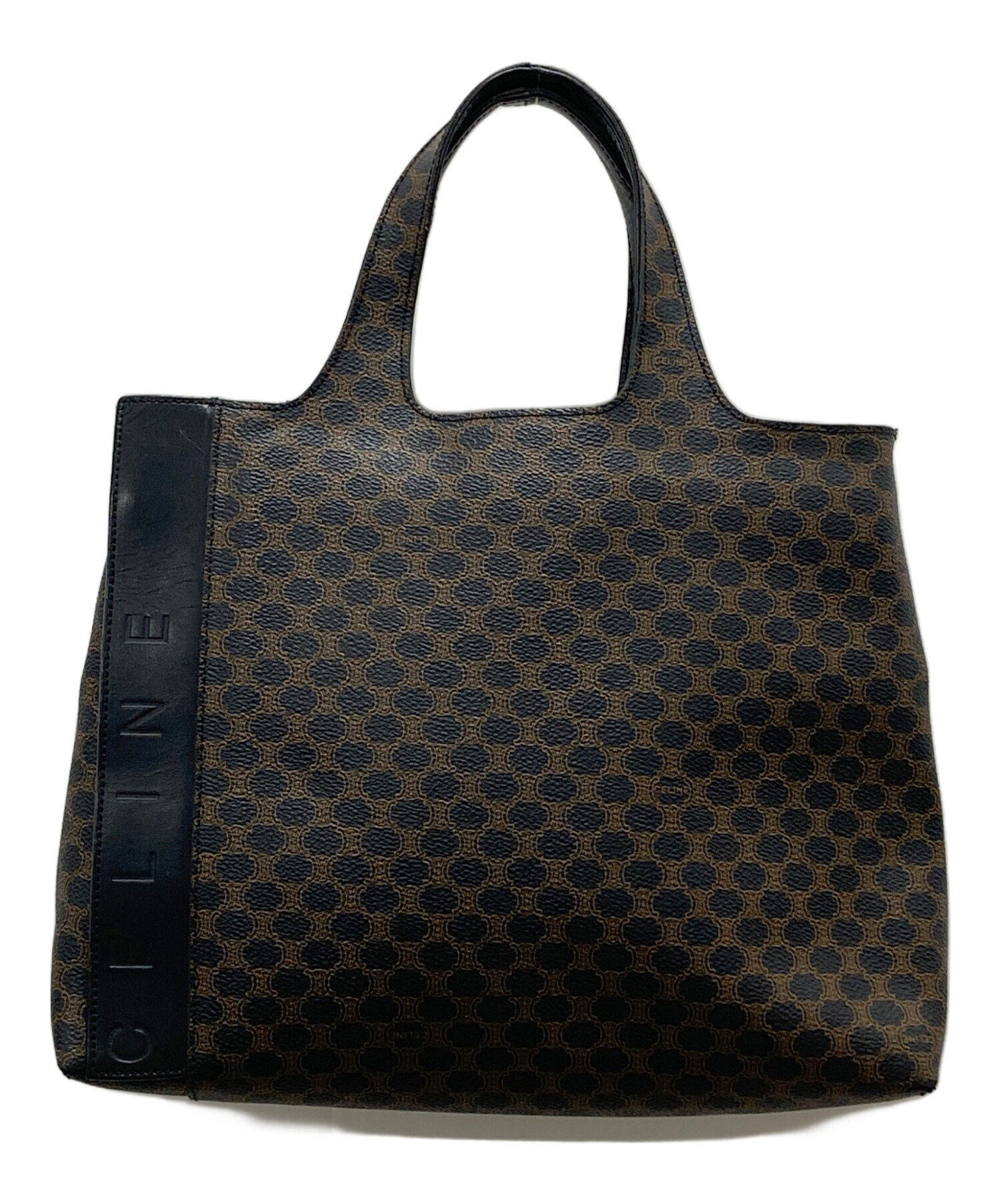 中古・古着通販】CELINE (セリーヌ) マカダム柄ハンドバッグ ブラウン 