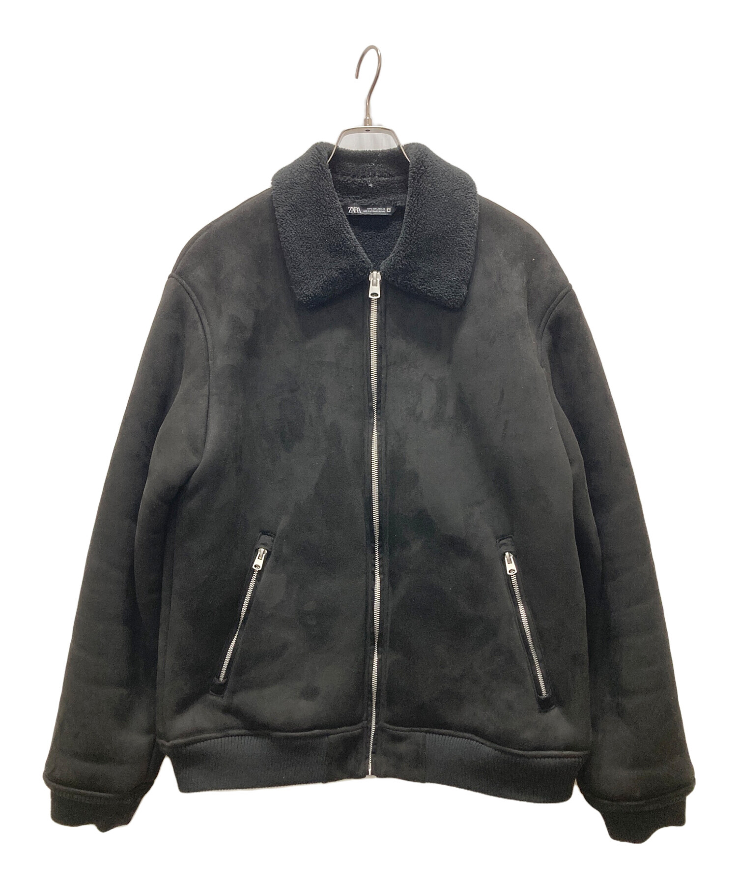 【未使用】 ZARA フェイク ムートン ダブル フェイス ボンバー ジャケット 中古・古着通販】ZARA (ザラ) フェイクムートンジャケット ブラック