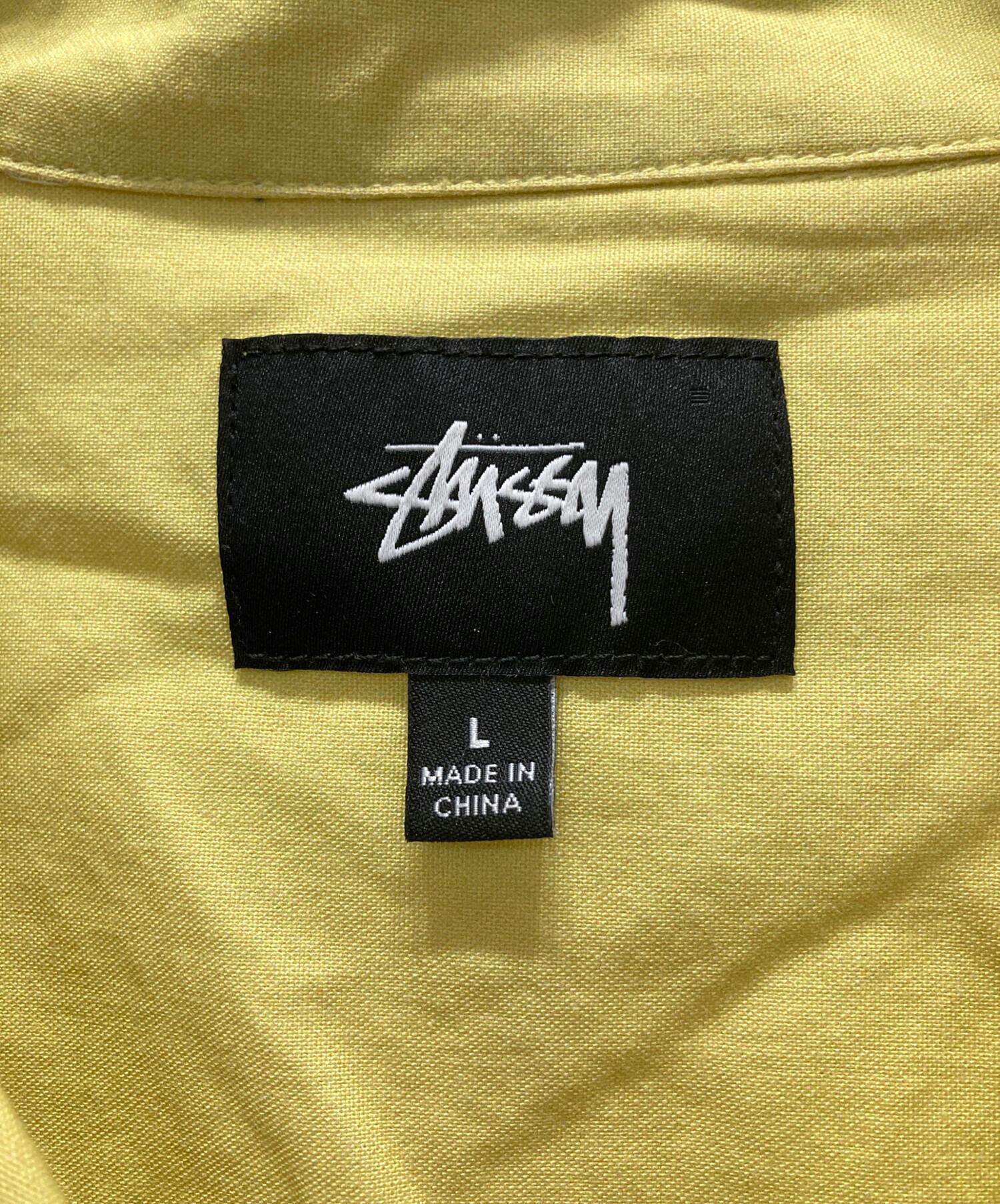 ステューシー　Stussy Vネック メッシュ シャツ イエロー ブラック L 中古・古着通販】stussy (ステューシー) オープンカラーシャツ