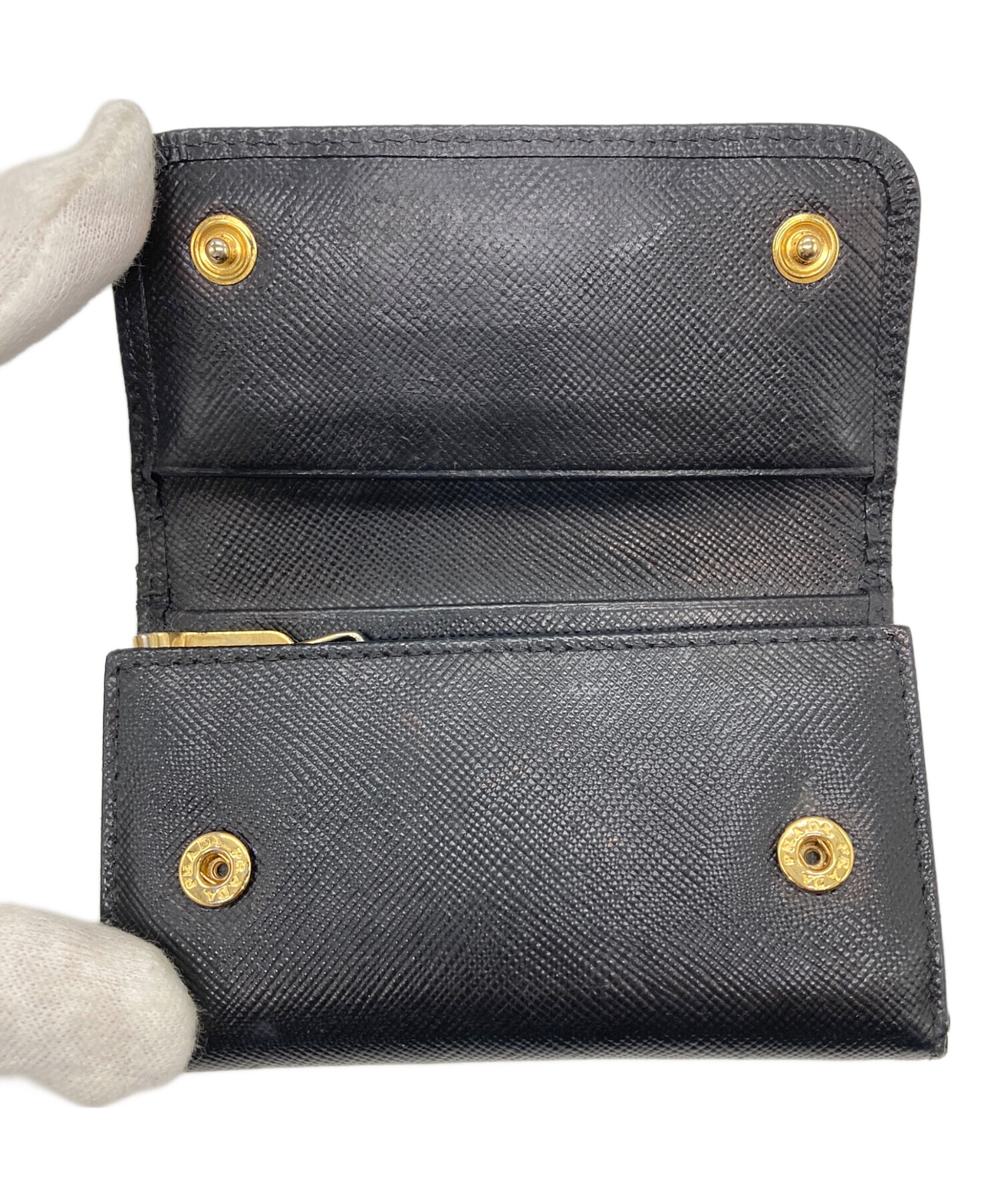 中古・古着通販】PRADA (プラダ) 5連サフィアーノキーケース ブラック