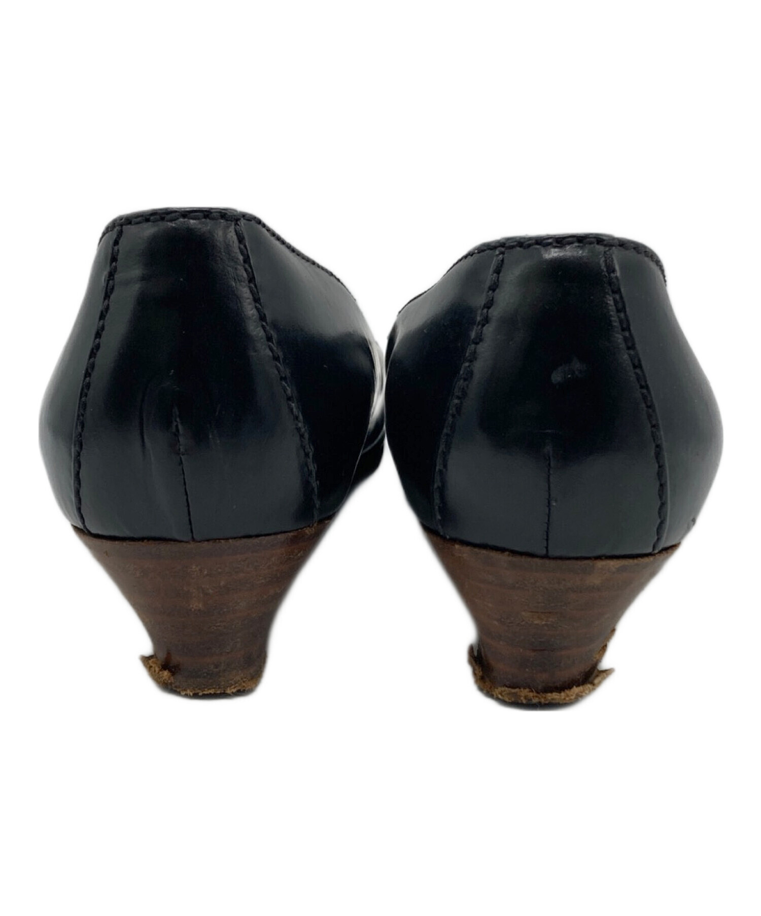 中古・古着通販】GUCCI (グッチ) スクエアトゥパンプス ブラック