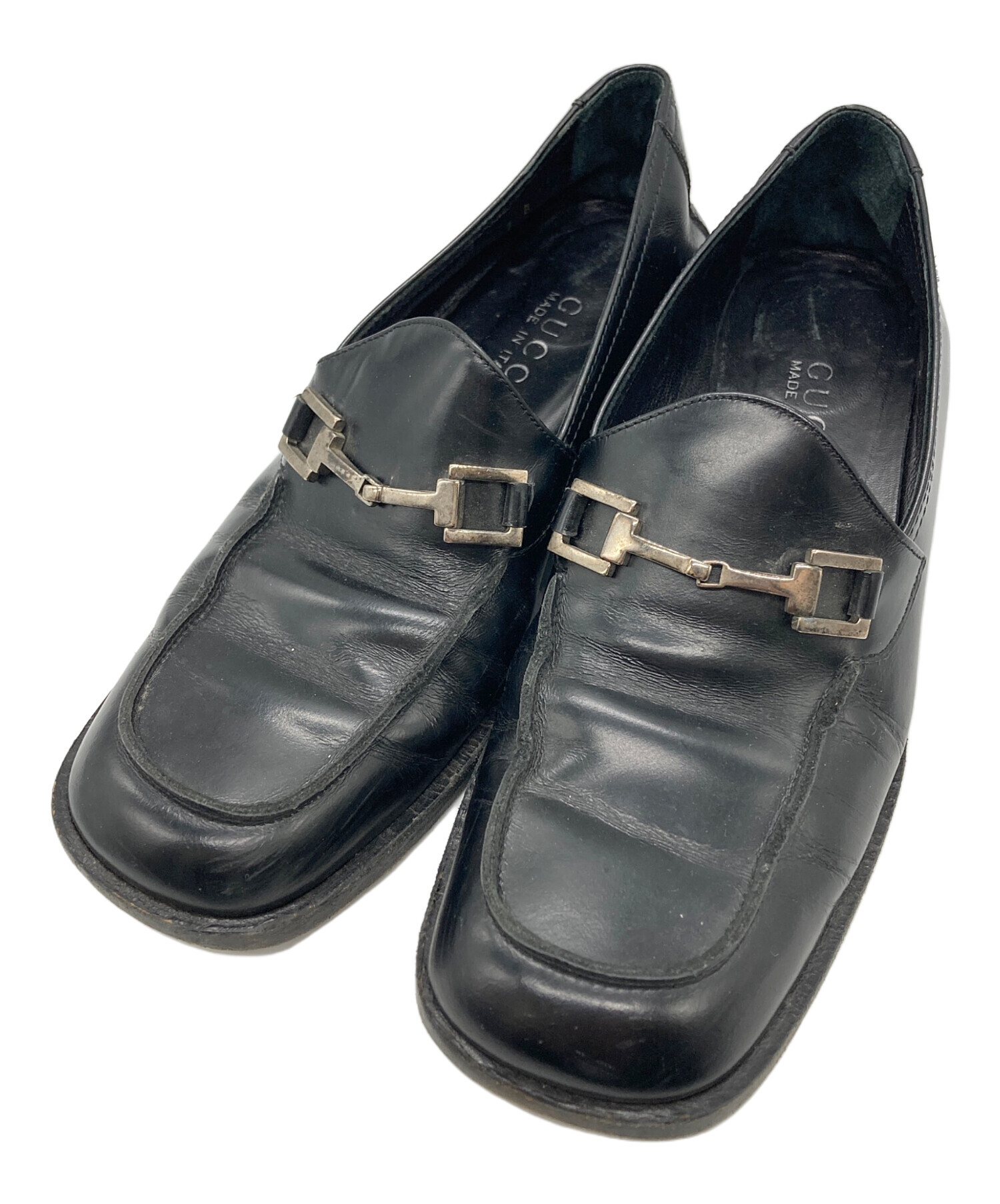 中古・古着通販】GUCCI (グッチ) スクエアトゥビットローファー