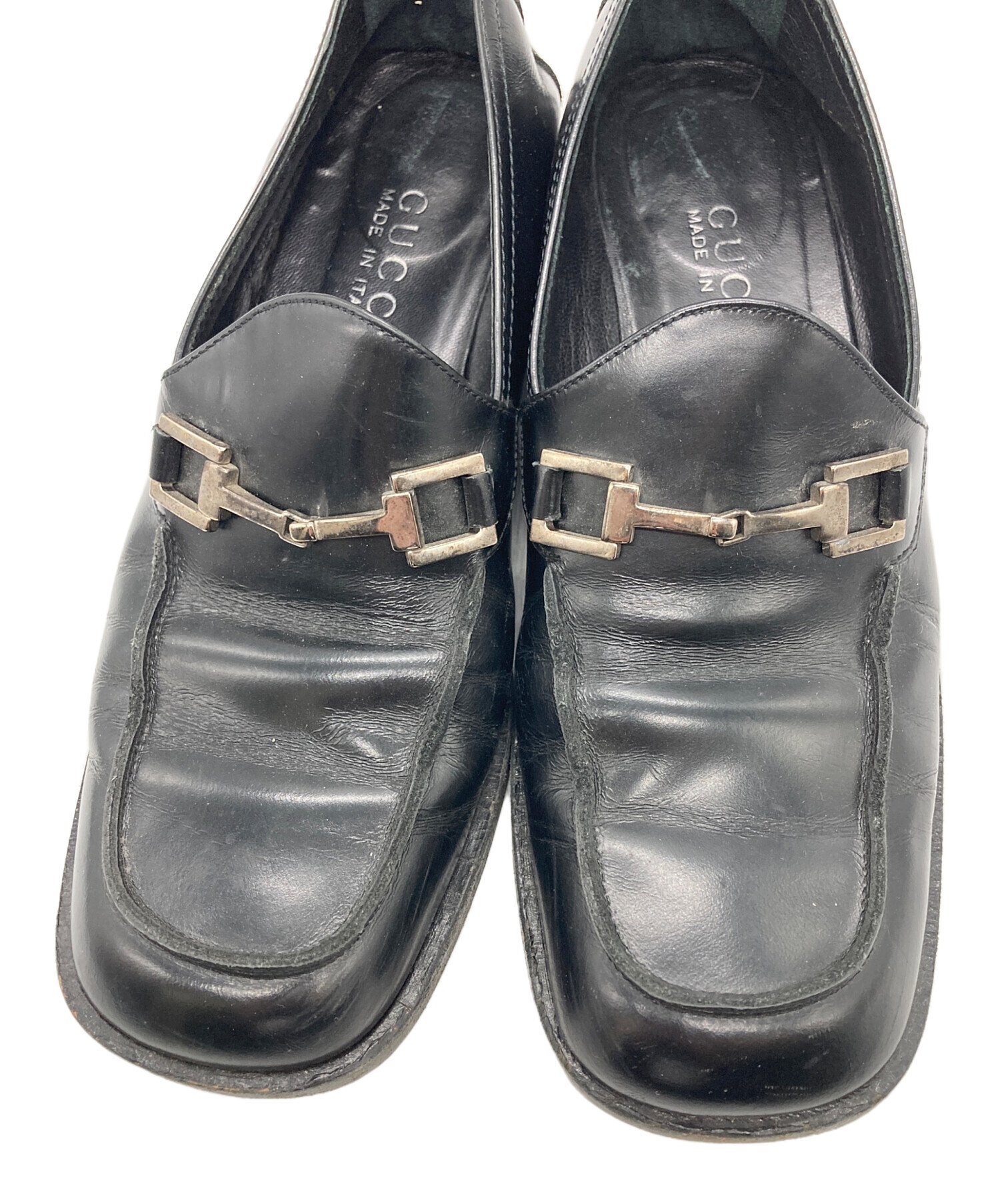 中古・古着通販】GUCCI (グッチ) スクエアトゥビットローファー