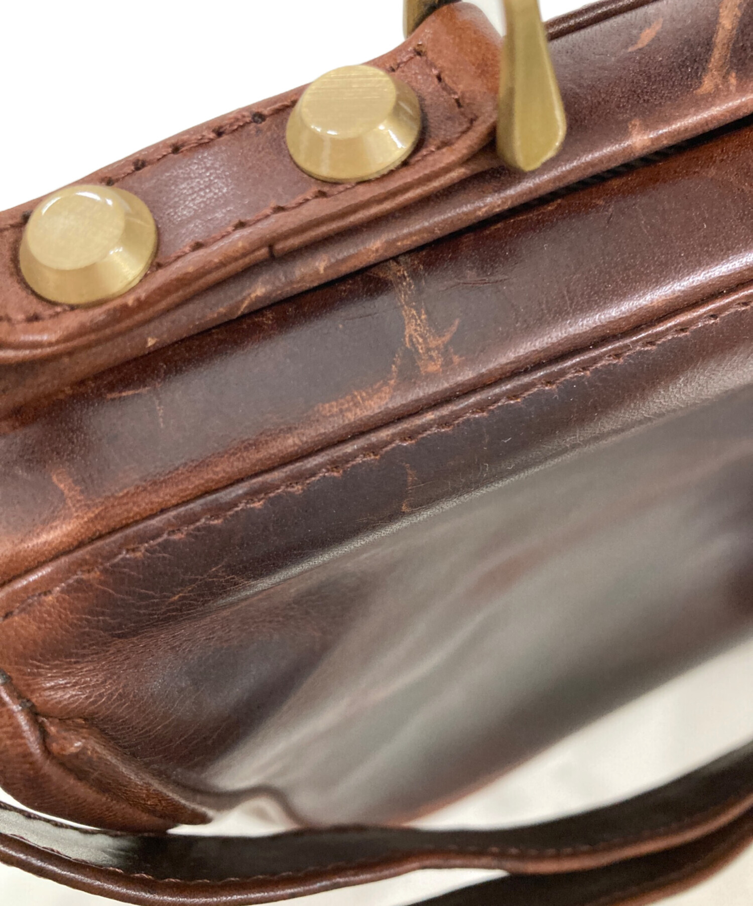 中古・古着通販】VALISE (バリス) レザーショルダーバッグ ブラウン