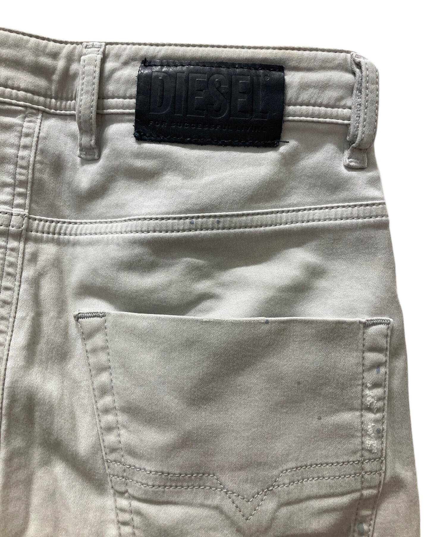 中古・古着通販】DIESEL (ディーゼル) ダメージデニムパンツ ホワイト