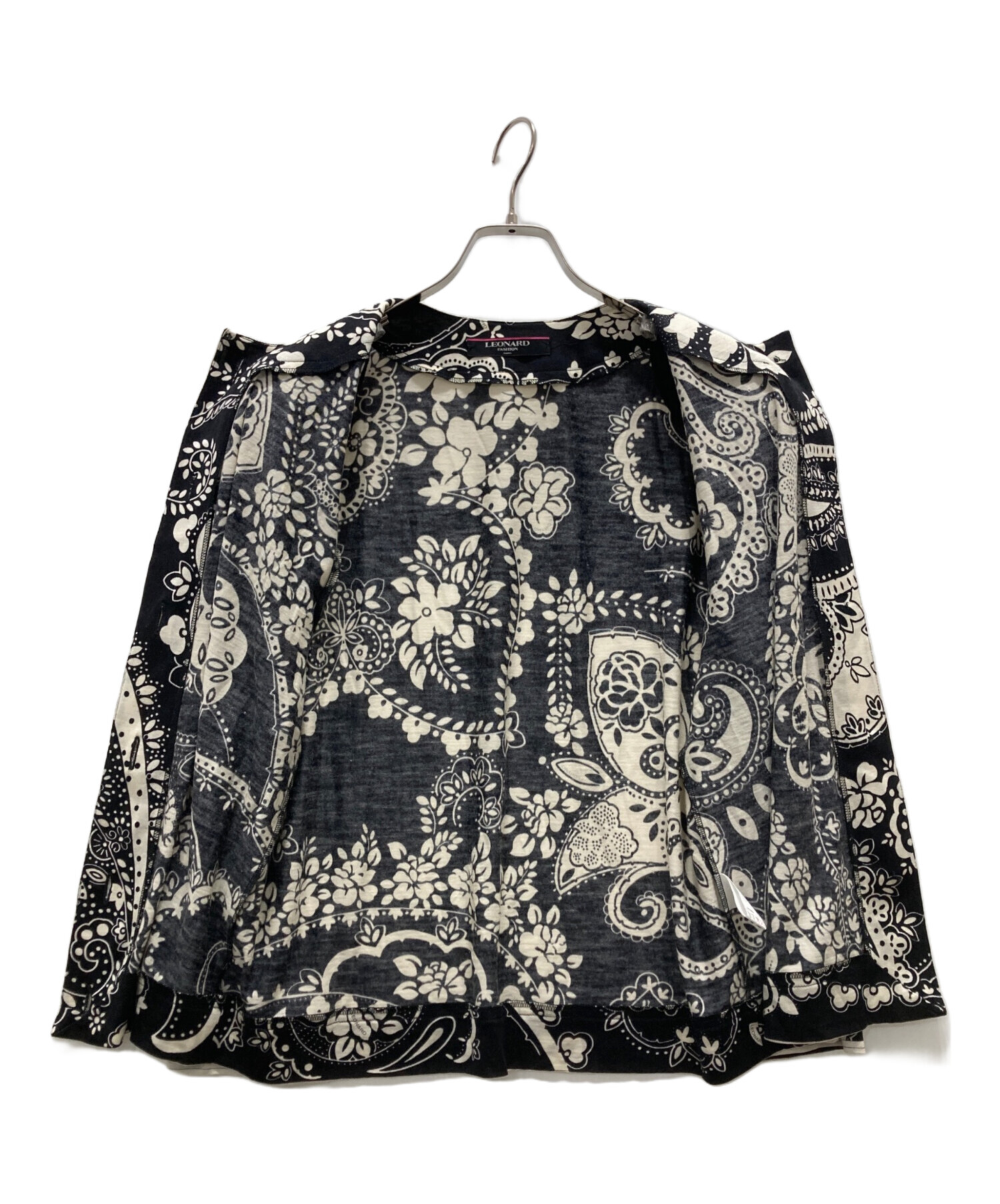 LEONARD レオナール ジャケット 中古・古着通販】LEONARD (レオナール) 総柄ジャケット ブラック