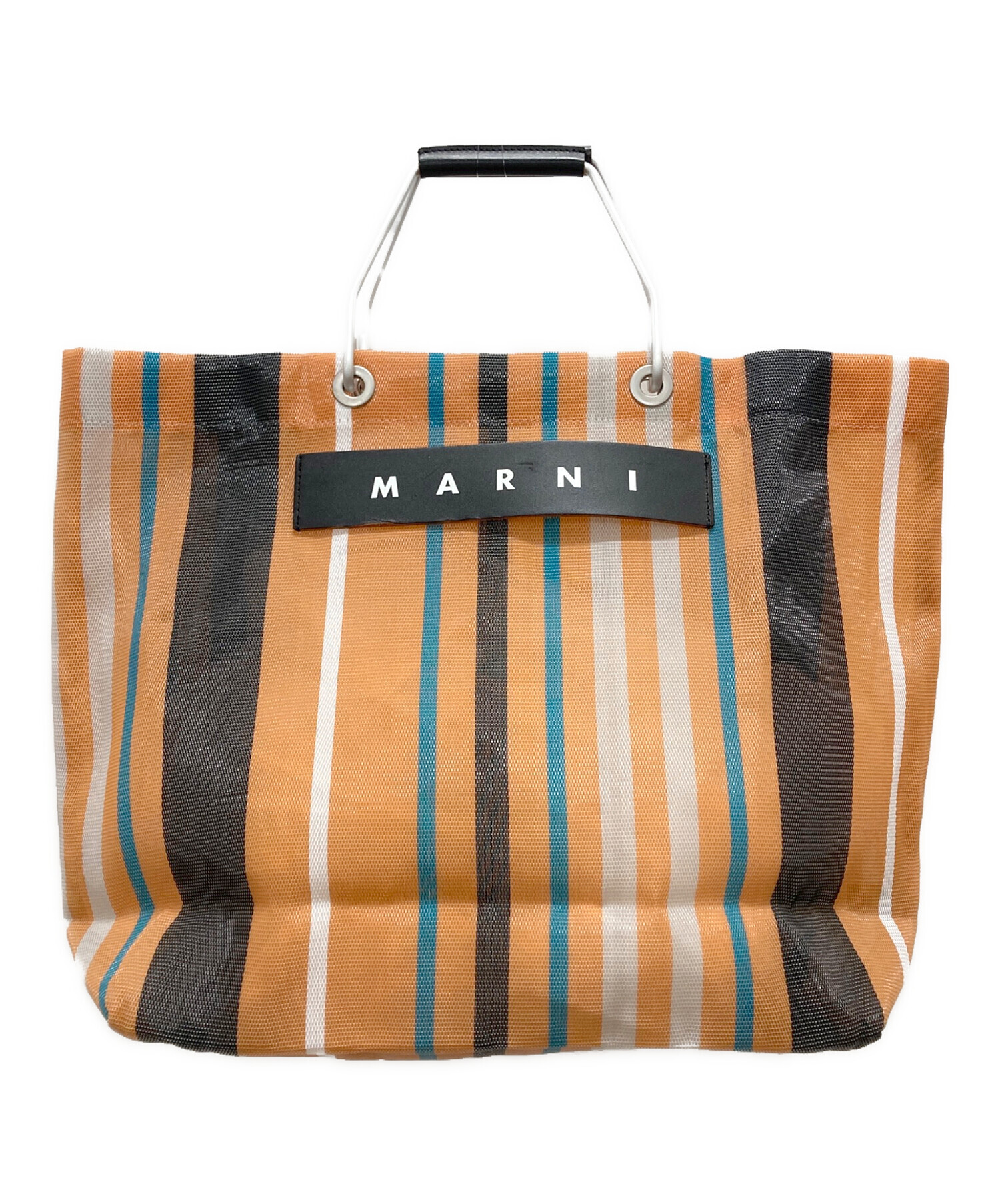 未使用✨マルニ　MARNI MARKET フィッシュバッグ オレンジ　ネイビー 中古・古着通販】MARNI (マルニ) マーケット トートバッグ オレンジ