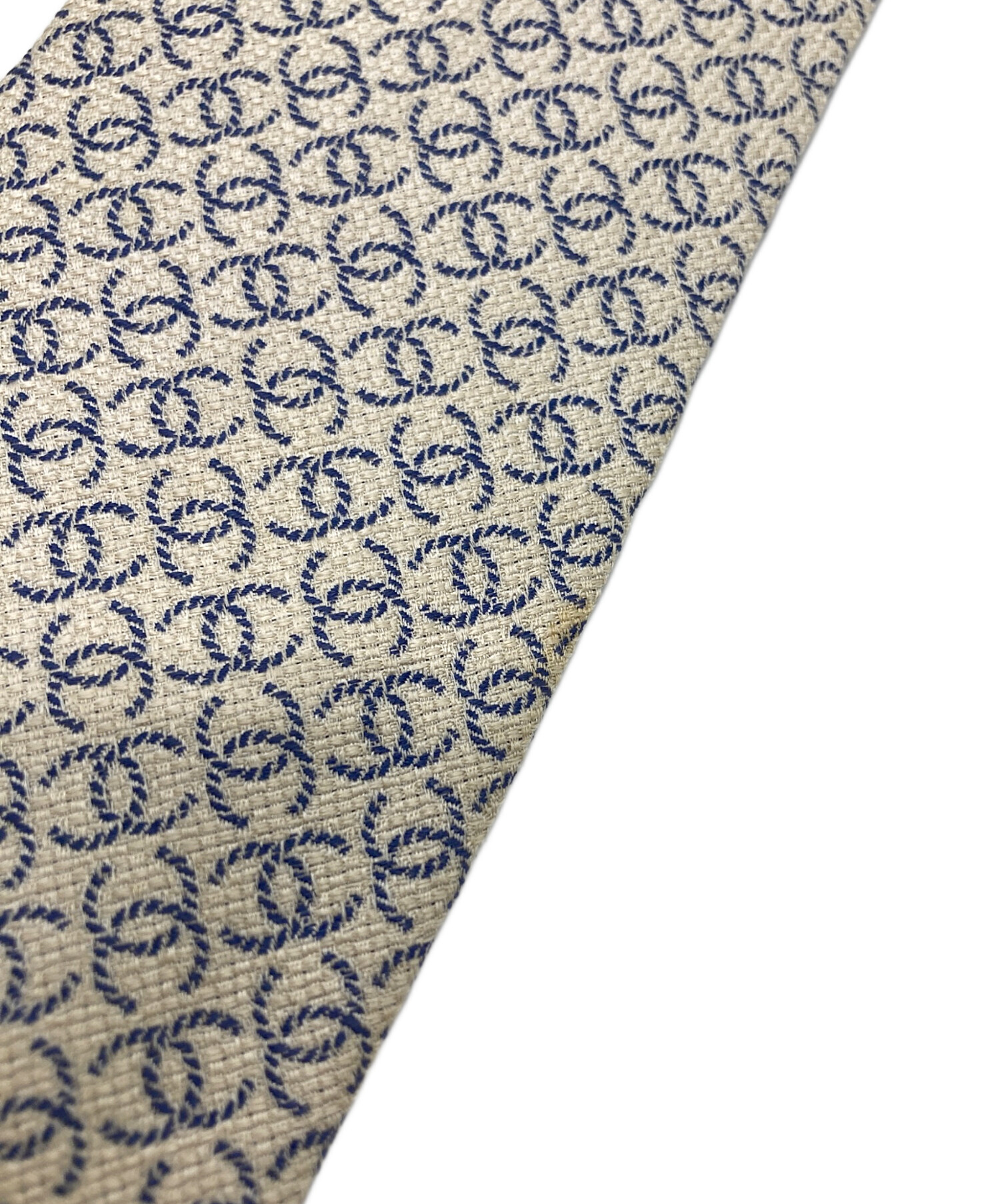 中古・古着通販】CHANEL (シャネル) ココマーク総柄ネクタイ ホワイト