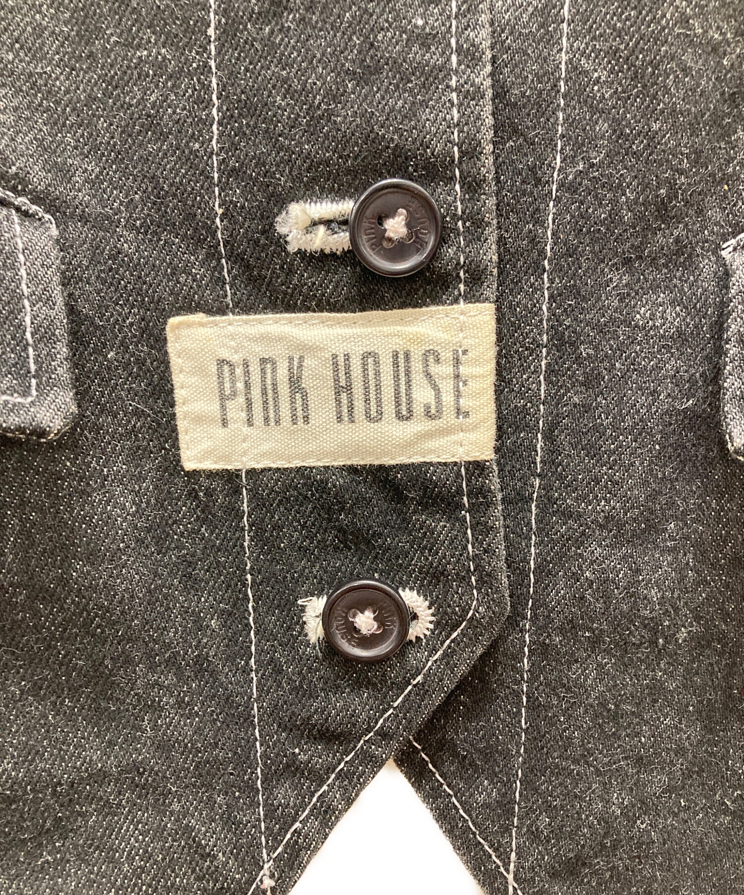 中古・古着通販】PINK HOUSE (ピンクハウス) ロゴプリント 切替デニム