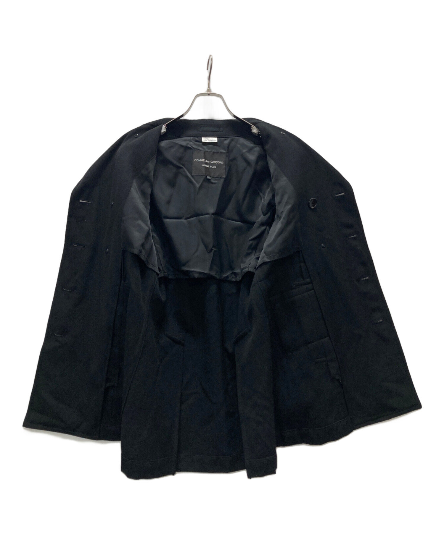 ギャルソン オム プリュス Pコート ブラック 中古・古着通販】COMME des GARCONS HOMME PLUS (コムデギャルソンオム