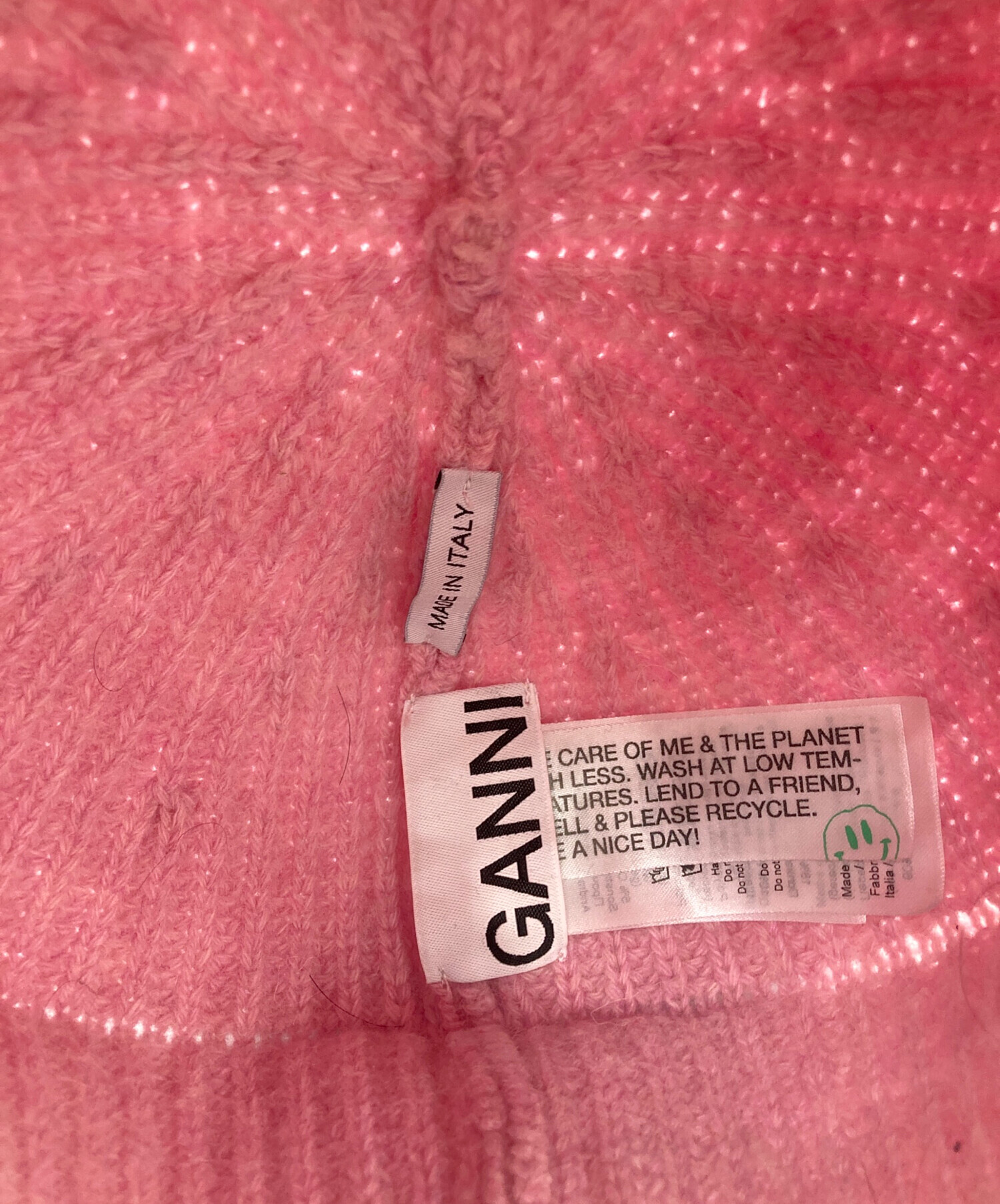 中古・古着通販】GANNI (ガニー) ニットベレー帽 ピンク サイズ:ONE