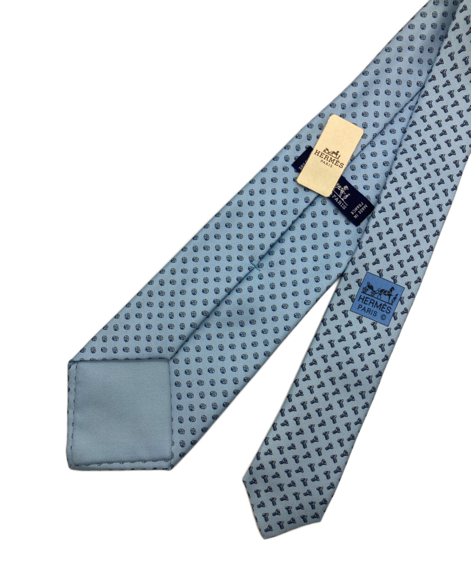 中古・古着通販】HERMES (エルメス) シルクネクタイ スカイブルー