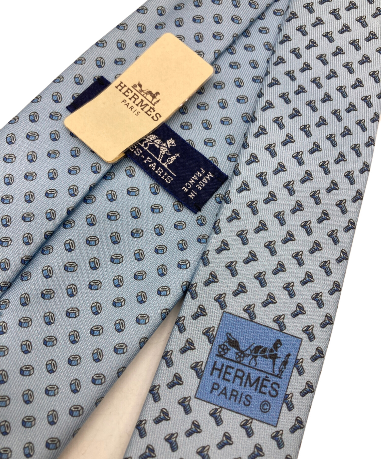 中古・古着通販】HERMES (エルメス) シルクネクタイ スカイブルー