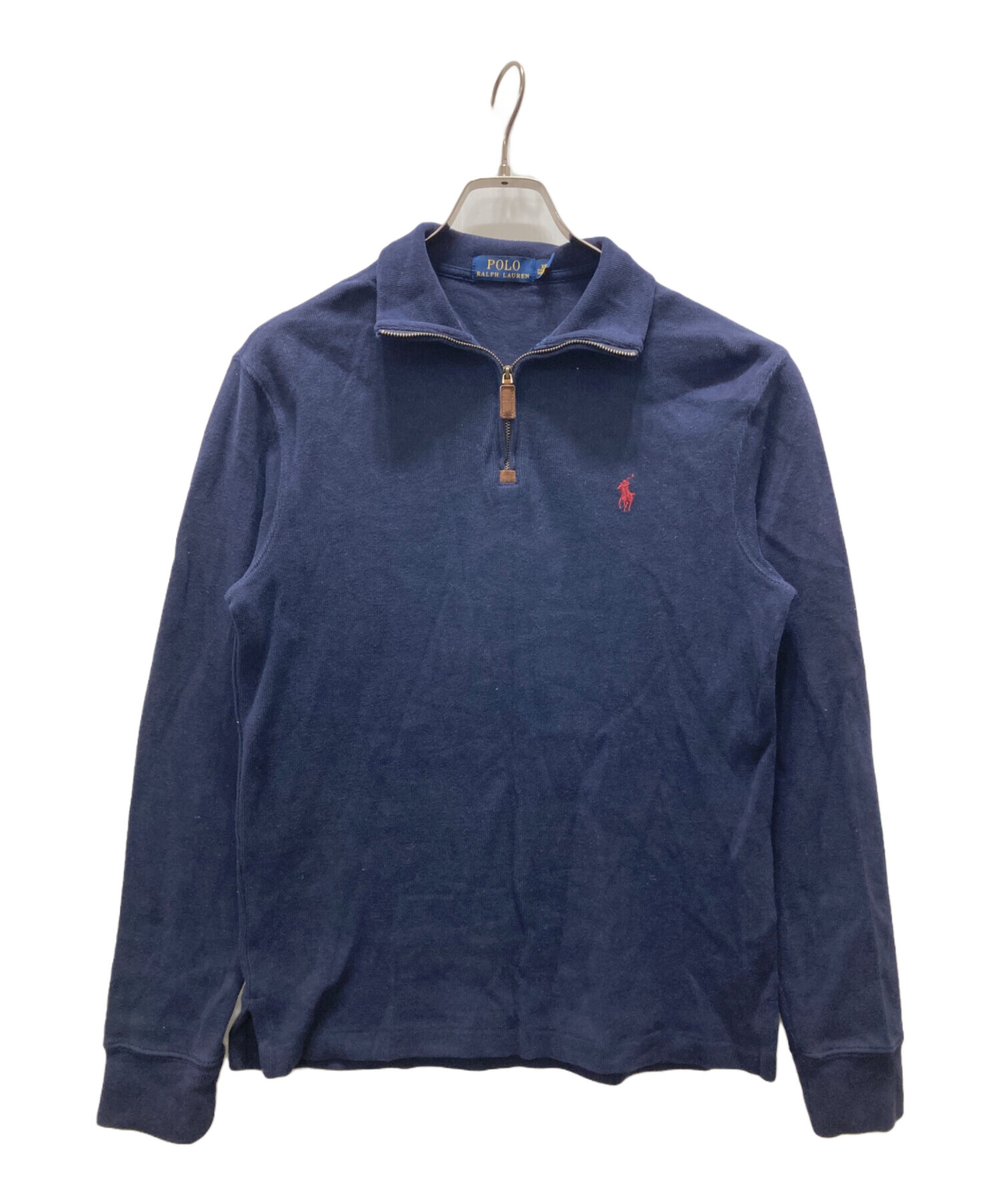 【美品・正規品】ポロ ラルフローレン ハーフジップ トレーナー 紺 Mサイズ 中古・古着通販】POLO RALPH LAUREN (ポロ・ラルフローレン) ハーフ