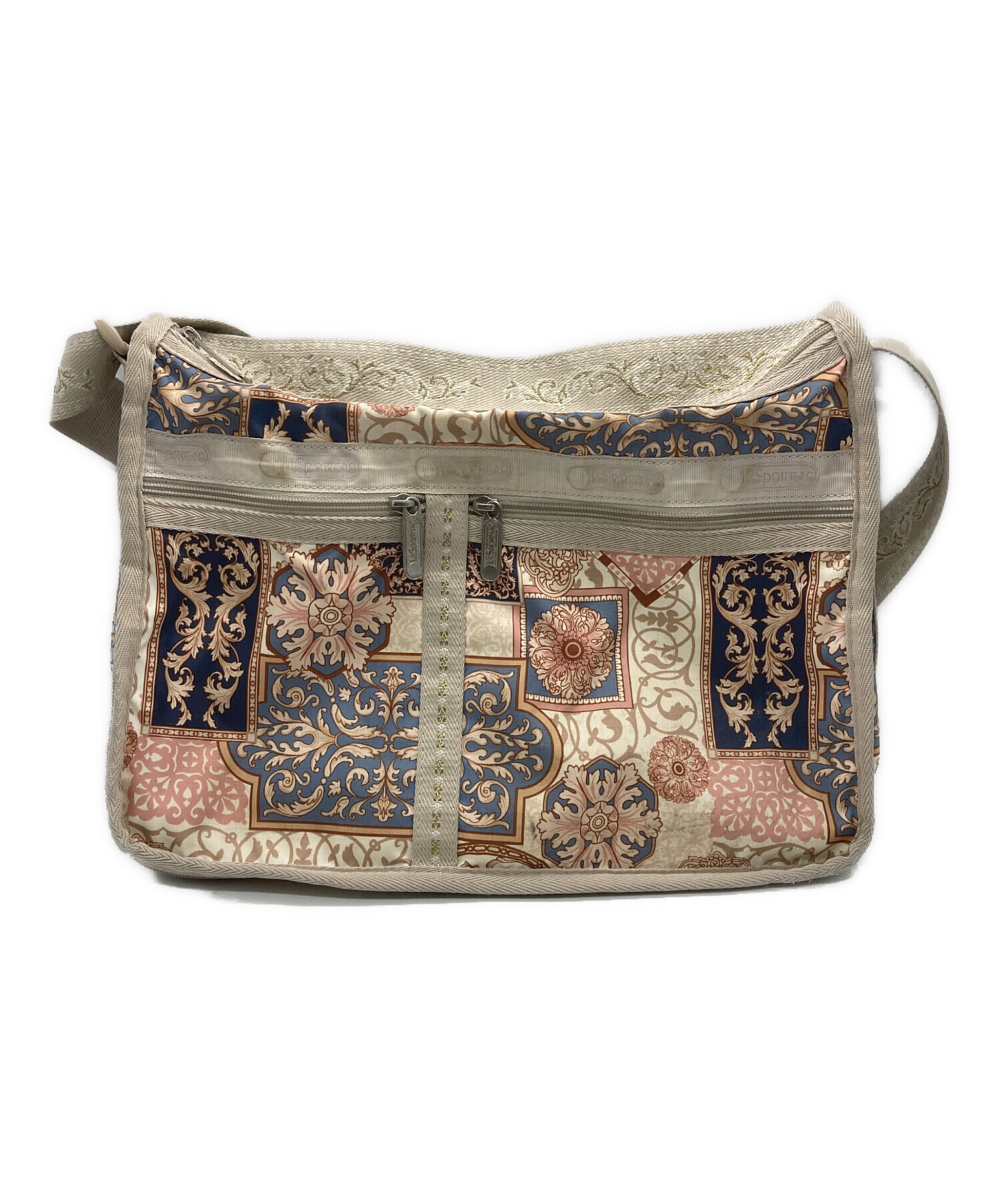 Lesport SAC レスポートサック ショルダーバッグ  ベージュ 【古着】【中古】【送料無料】 中古・古着通販】LeSportsac (レスポートサック) スカーフ柄ショルダー