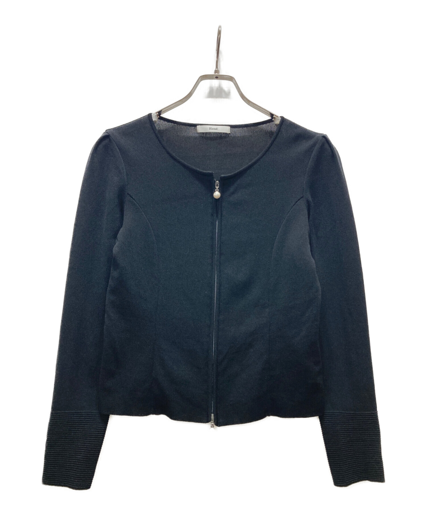 Rene ジャケット　34 美品 中古・古着通販】Rene (ルネ) ジップアップジャケット ブラック サイズ