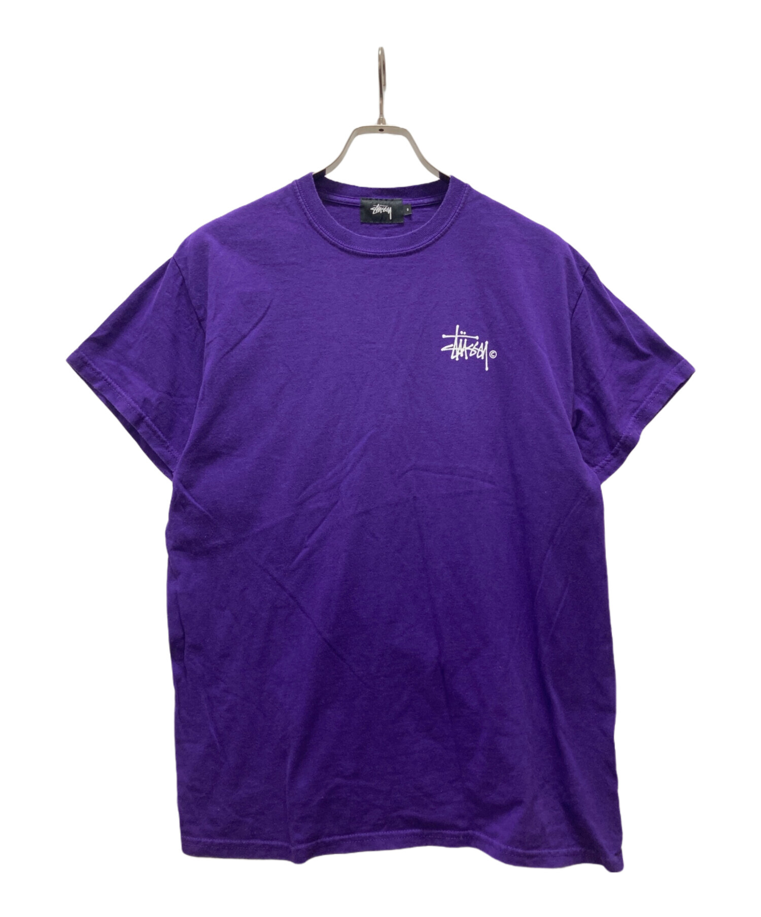 8SM1 90'sフロントプリントTシャツ　パープル　S インポート　古着 中古・古着通販】stussy (ステューシー) ロゴプリントTシャツ パープル