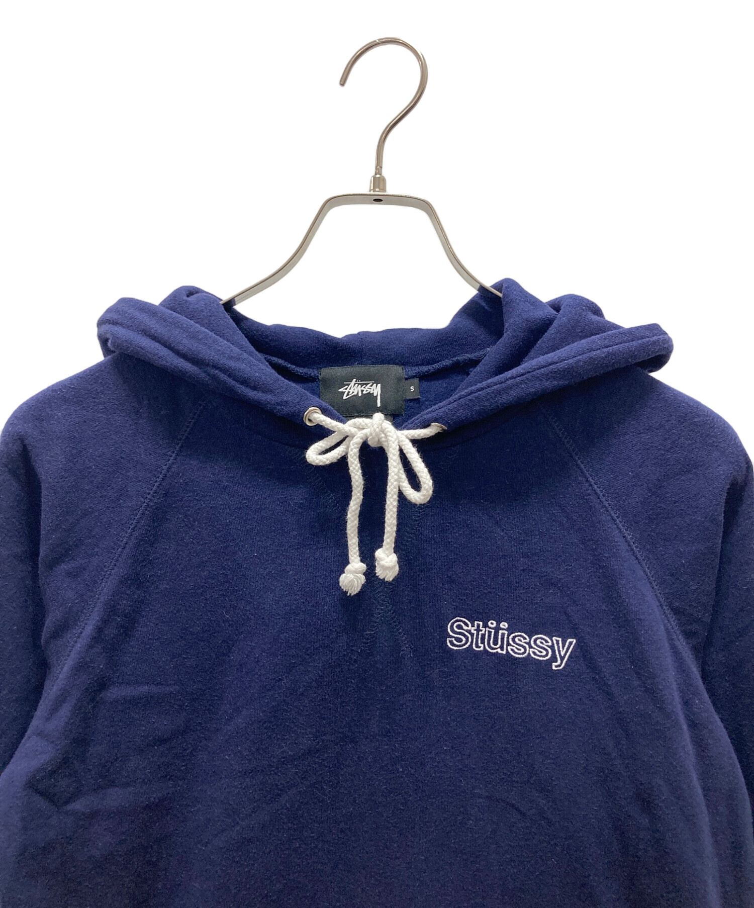STUSSY プルオーバー パーカー ブルー M 中古・古着通販】stussy (ステューシー) プルオーバーパーカー