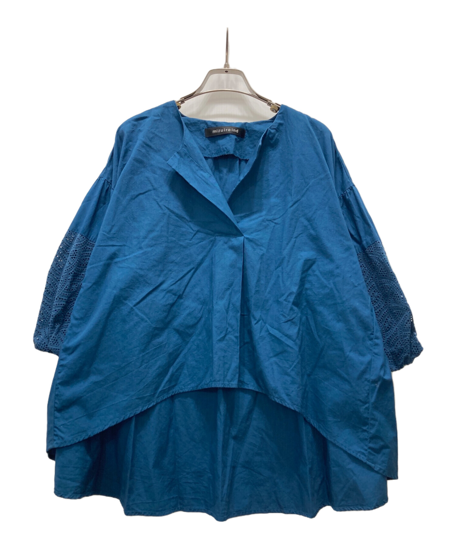 中古・古着通販】mizuiro-ind (ミズイロインド) 長袖ブラウス ブルー 