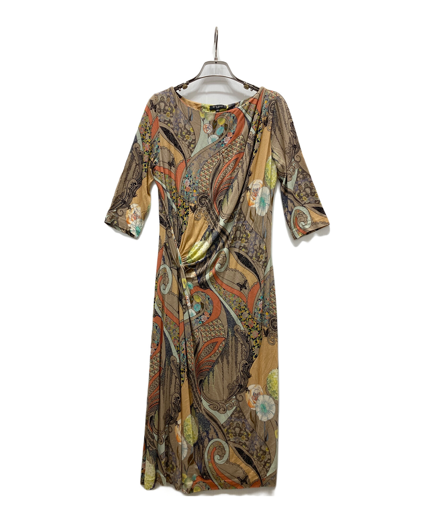 ETRO ペイズリー柄 ワンピース 42 中古・古着通販】ETRO (エトロ) ペイズリー柄ワンピース ブラウン