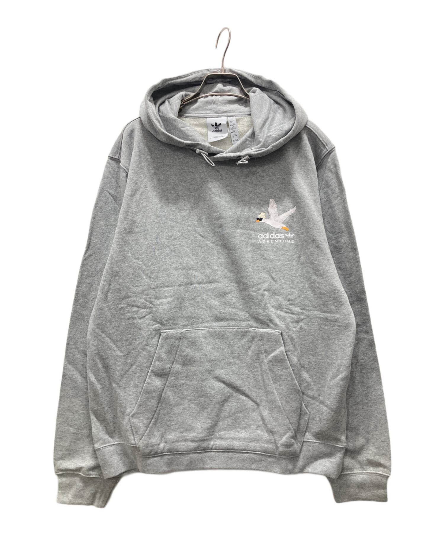 中古・古着通販】adidas (アディダス) プルオーバーパーカー グレー 