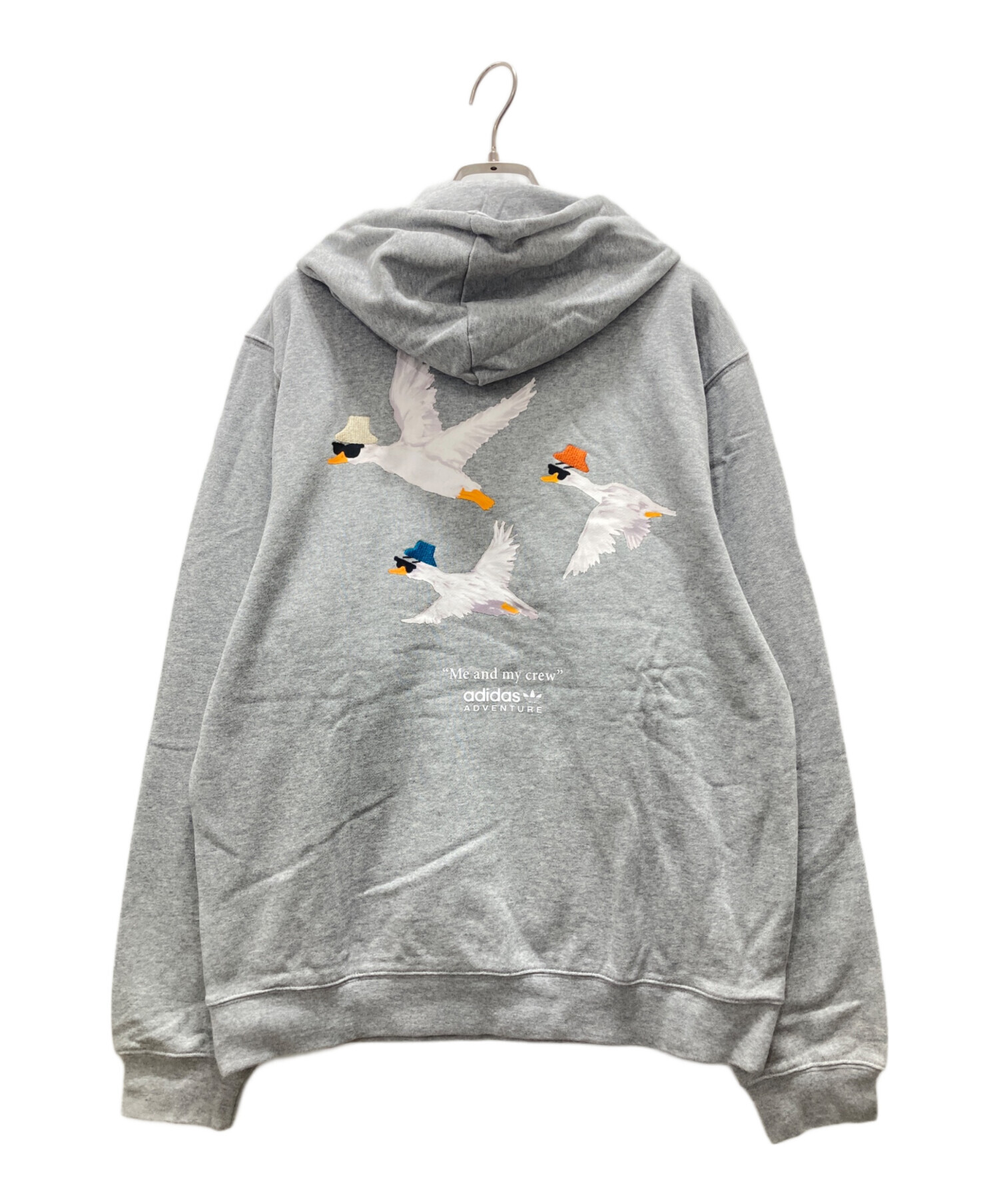 中古・古着通販】adidas (アディダス) プルオーバーパーカー グレー 