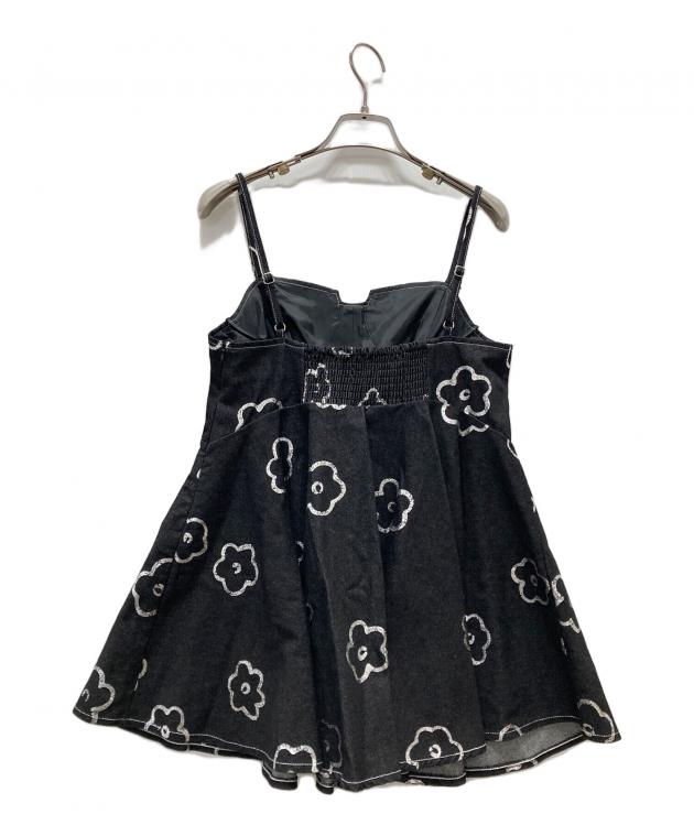 中古・古着通販】POPPY (ポピー) ゴールドフラワーデニムチュニック