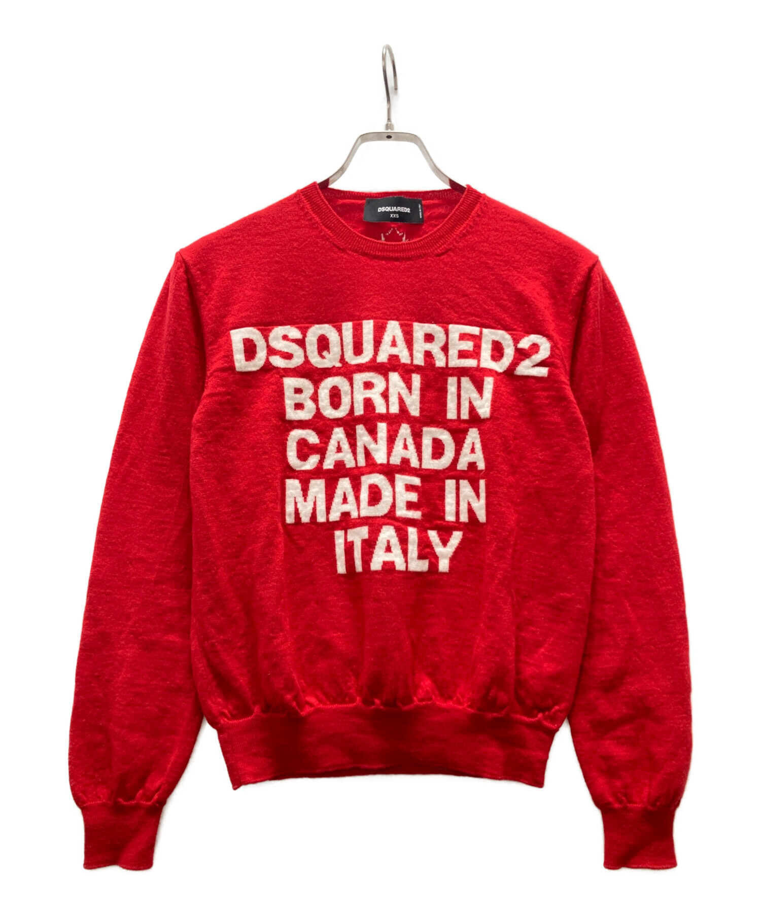 中古・古着通販】DSQUARED2 (ディースクエアード) ロゴニット レッド