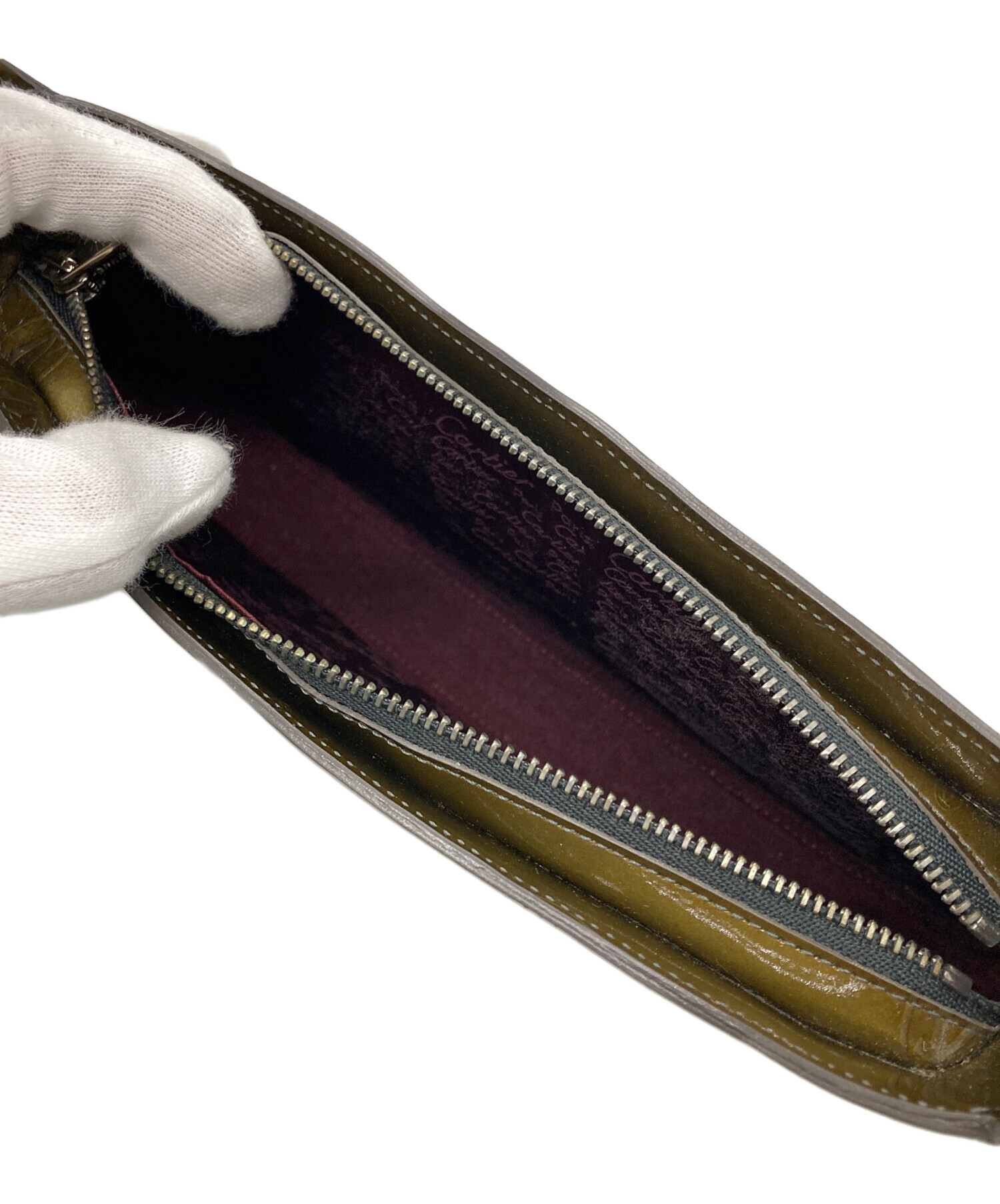 本物 カルティエ Cartier ハッピーバースデー ショルダーバッグ パテント レザー ブロンズ バッグ 中古・ Amazon | [カルティエ] ハッピーバースデー ハンドバッグ パテント