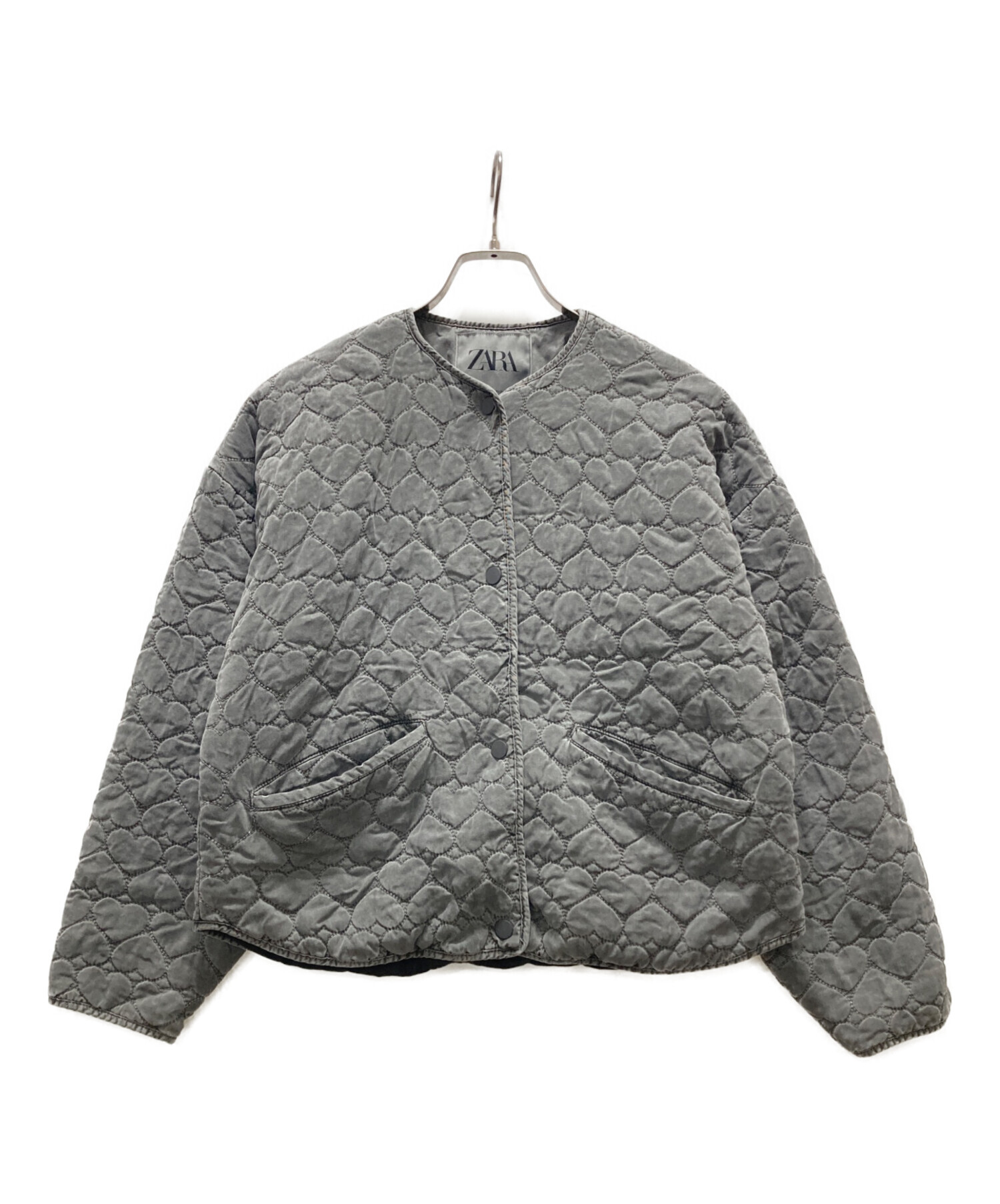 中古・古着通販】ZARA (ザラ) ハートキルティングジャケット グレー 