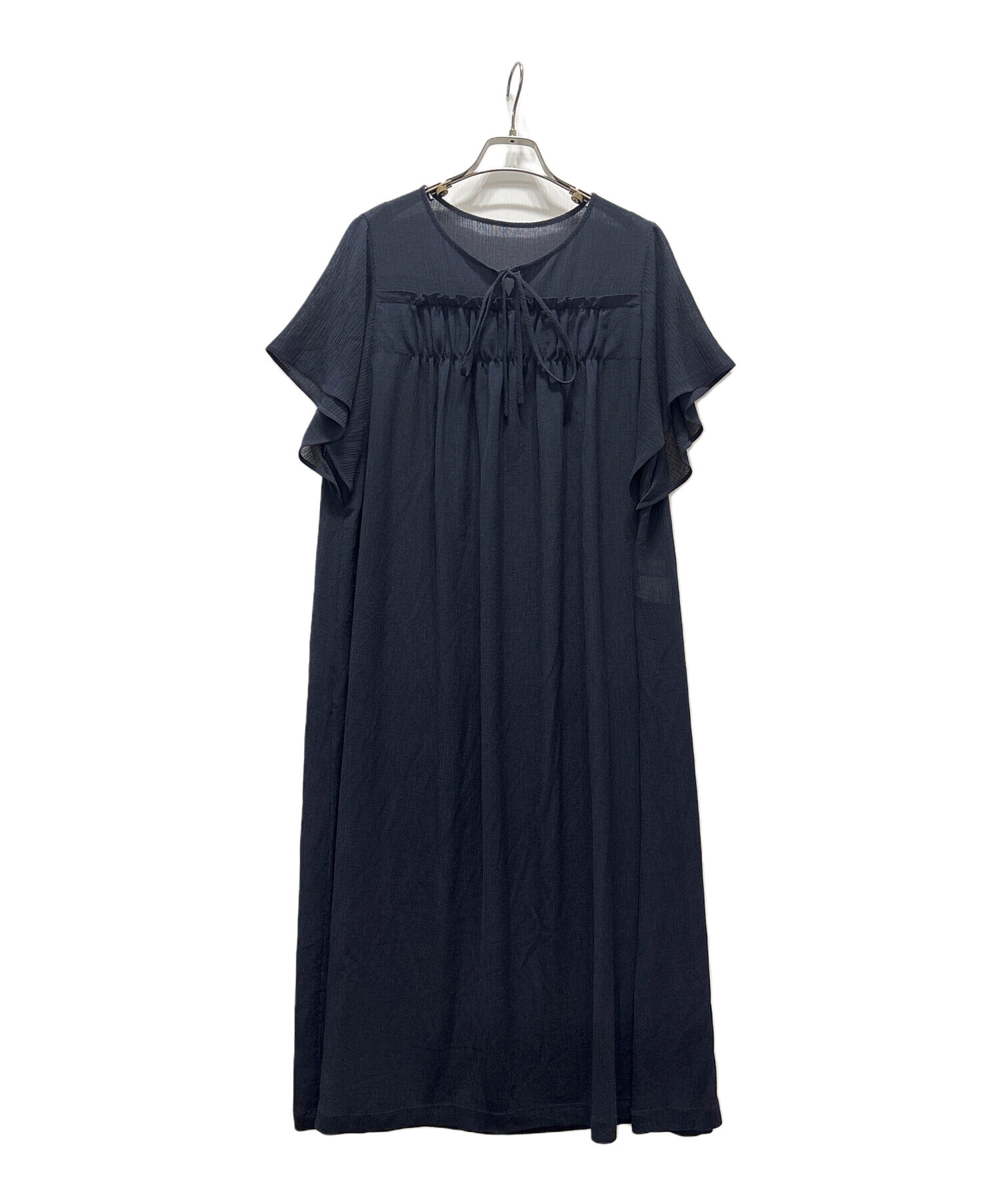 中古・古着通販】LEILIAN (レリアン) 半袖ワンピース ネイビー サイズ