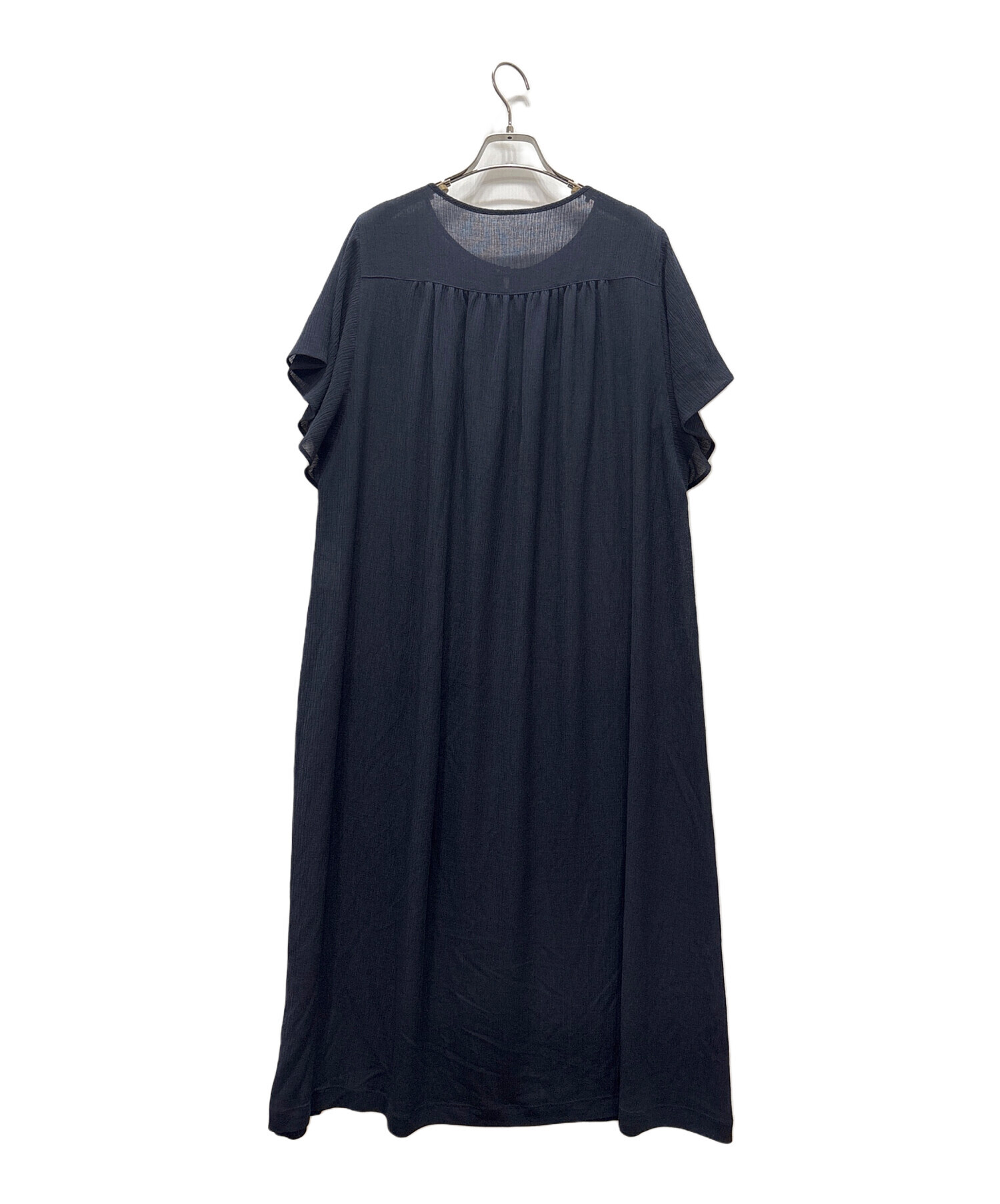 美品/大きいサイズ13+　レリアン　Aラインワンピース　半袖　レース　ネイビー 中古・古着通販】LEILIAN (レリアン) 半袖ワンピース ネイビー サイズ