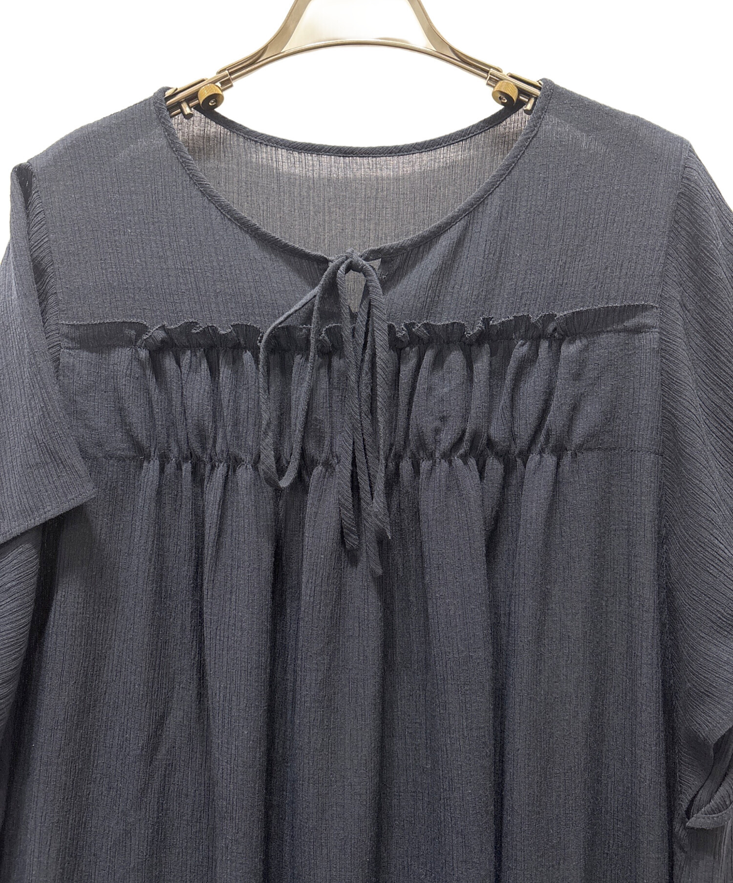 美品/大きいサイズ13+　レリアン　Aラインワンピース　半袖　レース　ネイビー 中古・古着通販】LEILIAN (レリアン) 半袖ワンピース ネイビー サイズ
