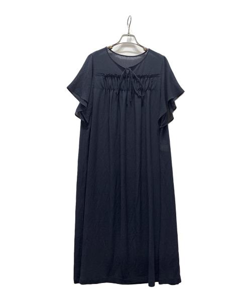 中古・古着通販】LEILIAN (レリアン) 半袖ワンピース ネイビー サイズ