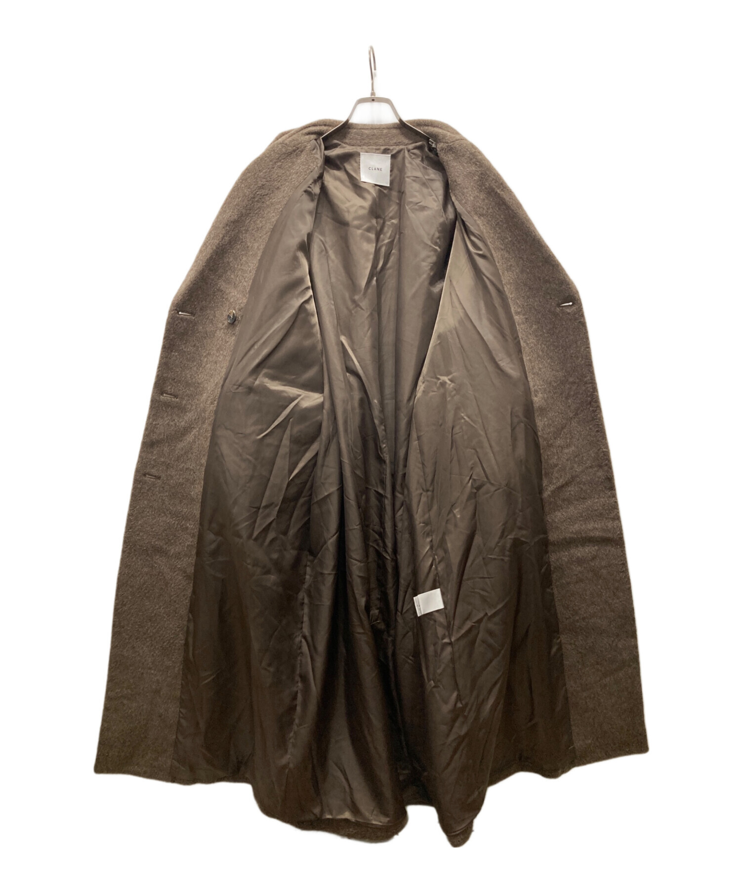 CLANE クラネ ロングコート サイズ1 ベルト 古着 中古・古着通販】CLANE (クラネ) DOUBLE WOOL LONG COAT ブラウン