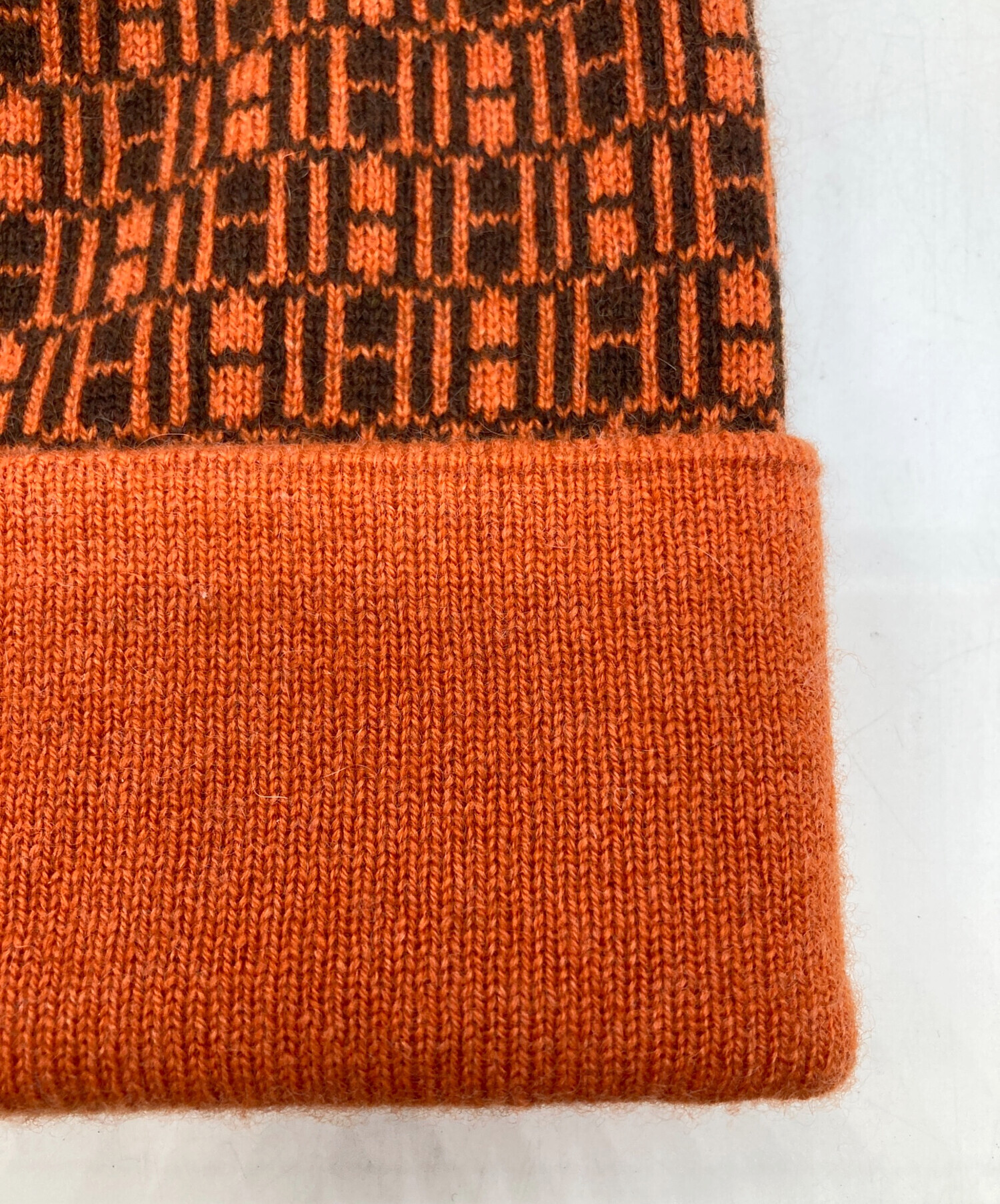 中古・古着通販】HERMES (エルメス) Hロゴ総柄ニット帽 ブラック