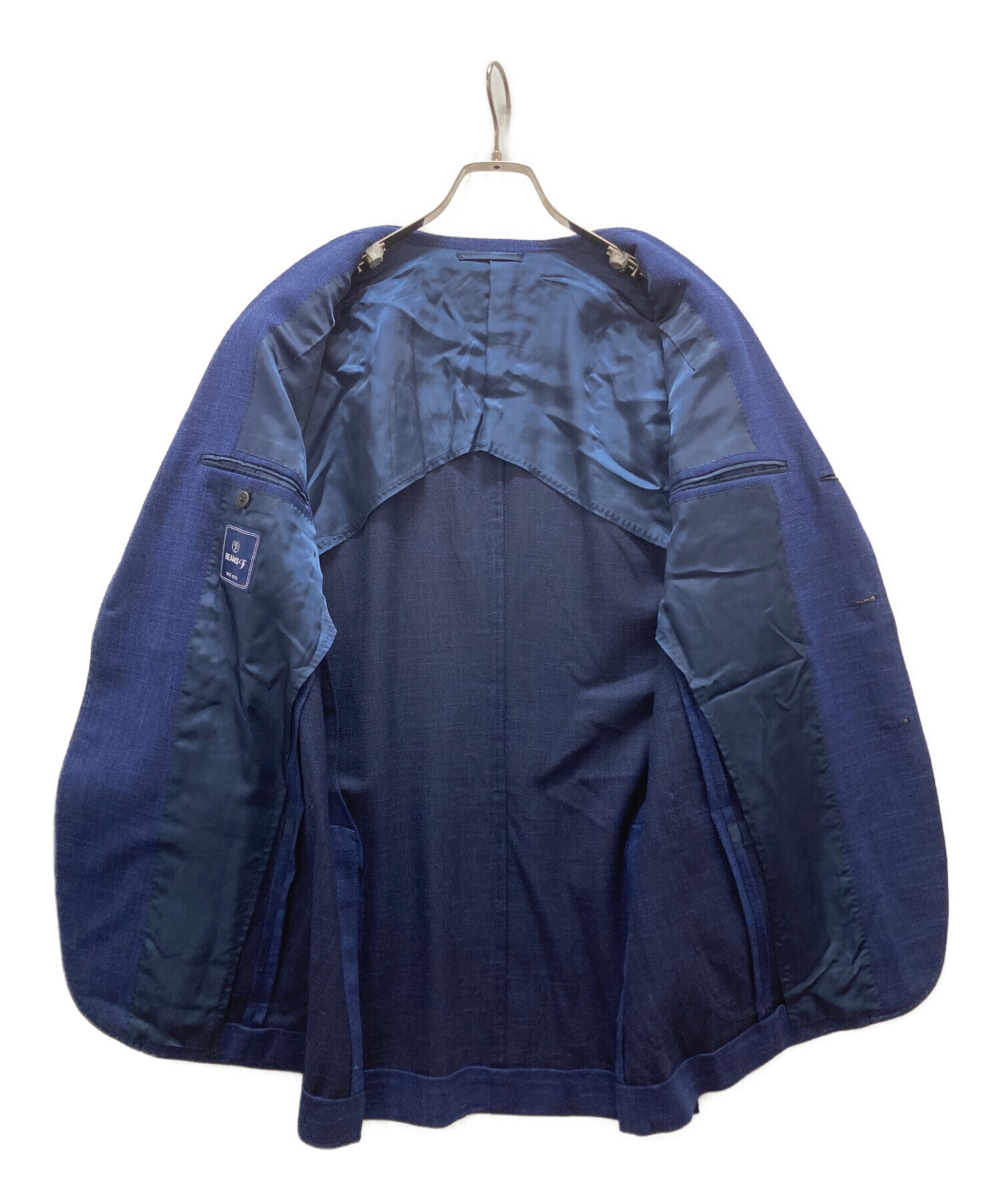 BEAMS F　段返り　３釦　ツイード　テーラードジャケット　ネイビー　４２ 中古・古着通販】BEAMS F (ビームスエフ) 段返り3Bテーラード