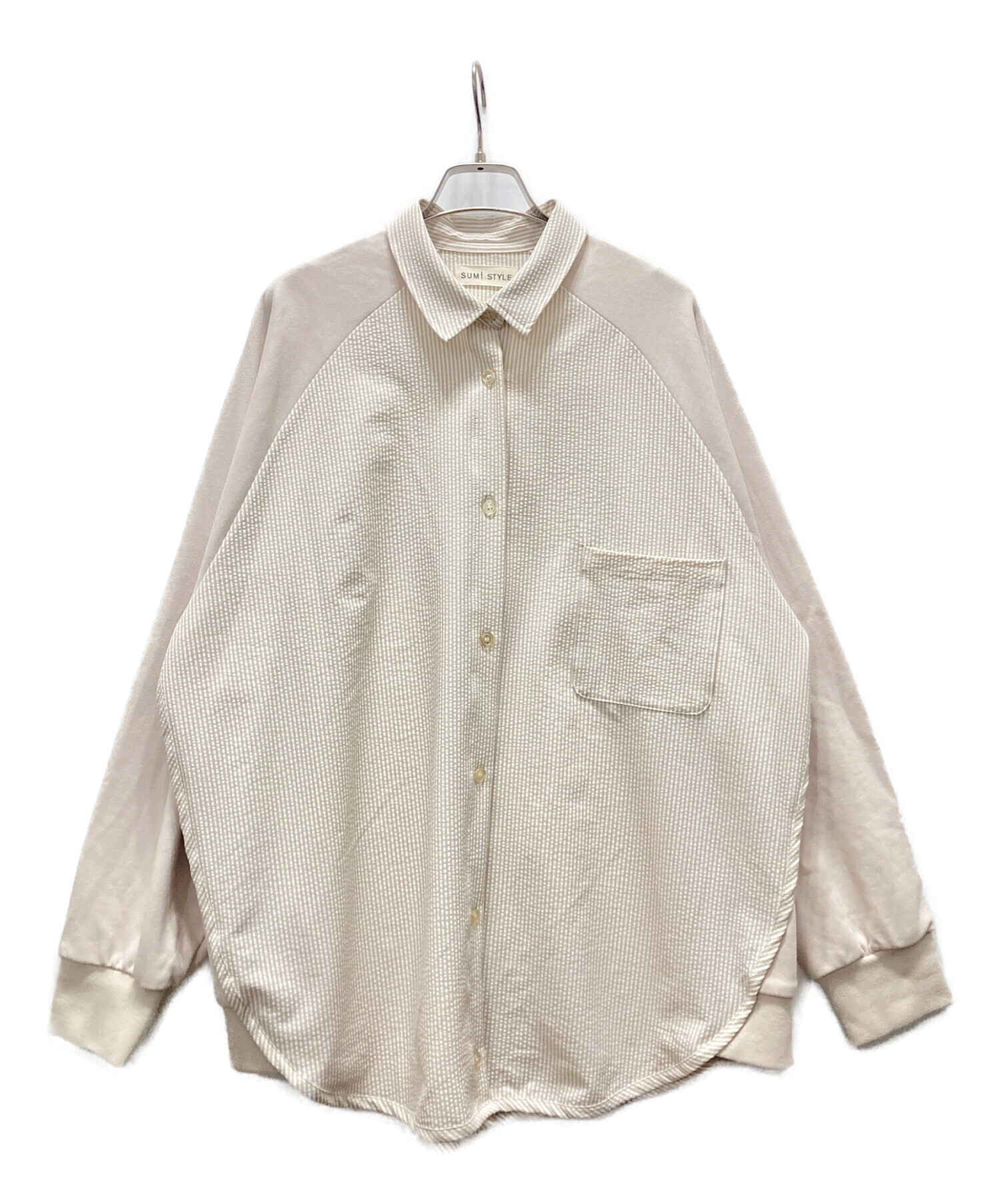 中古・古着通販】sumistyle (スミスタイル) 切替シャツ ベージュ