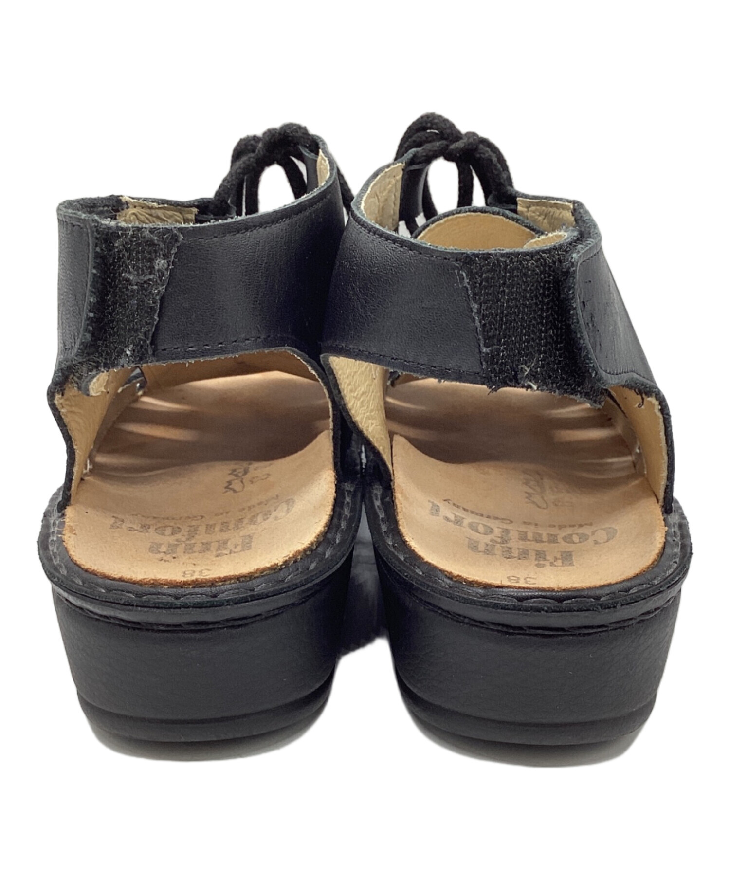 Finn Comfort コンフォートサンダル ブラック 38 中古・古着通販】Finn Comfort (フィンコンフォート) MALAGA/レザー
