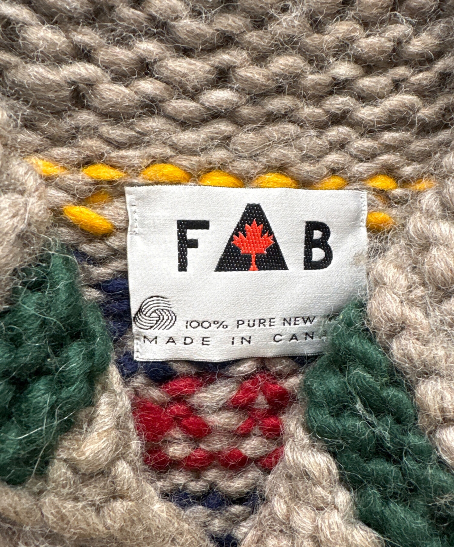 中古・古着通販】FAB (ファブ) カナダ製カウチンニットカーディガン