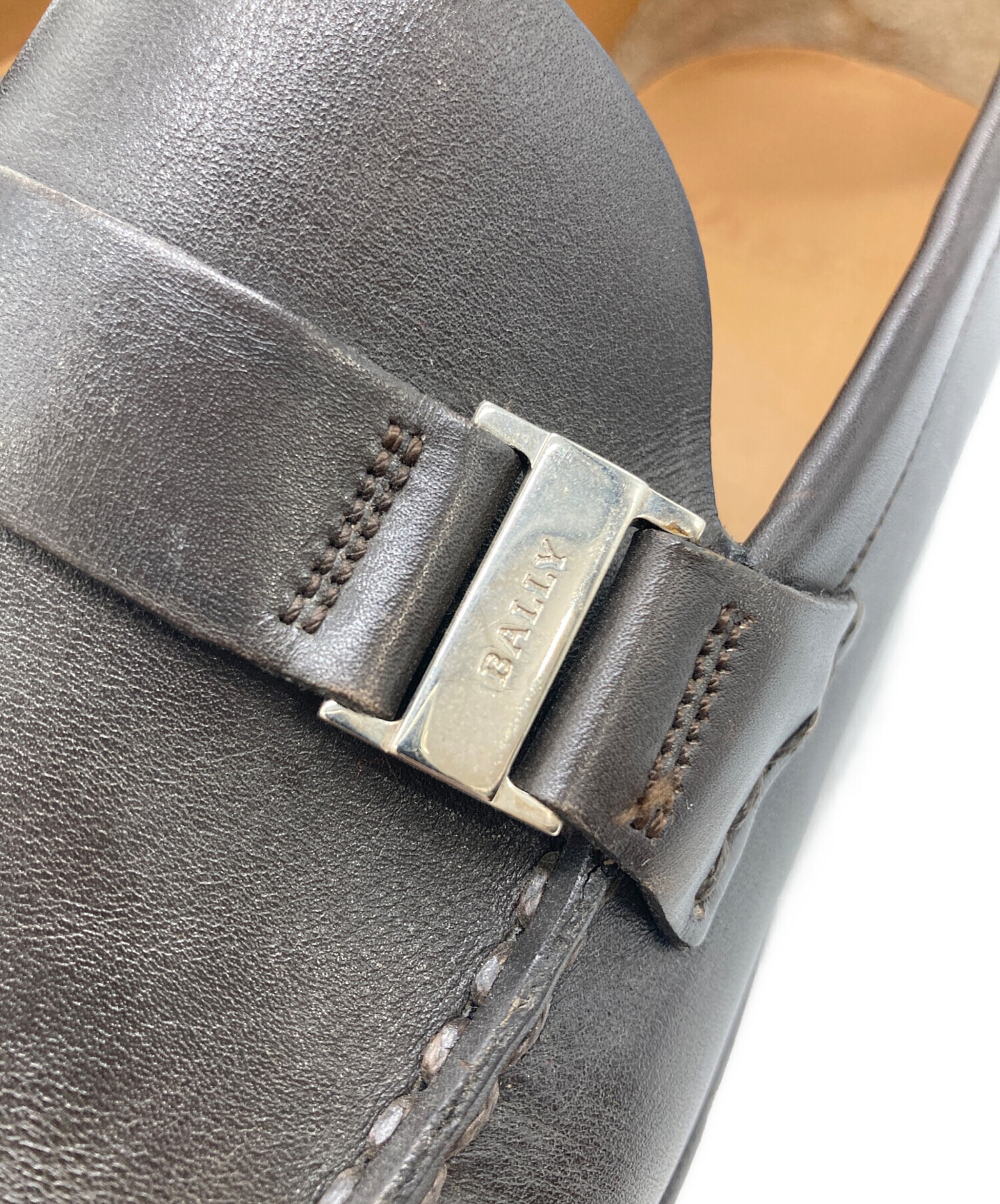 中古・古着通販】BALLY (バリー) ベルトローファー ブラウン サイズ:8D