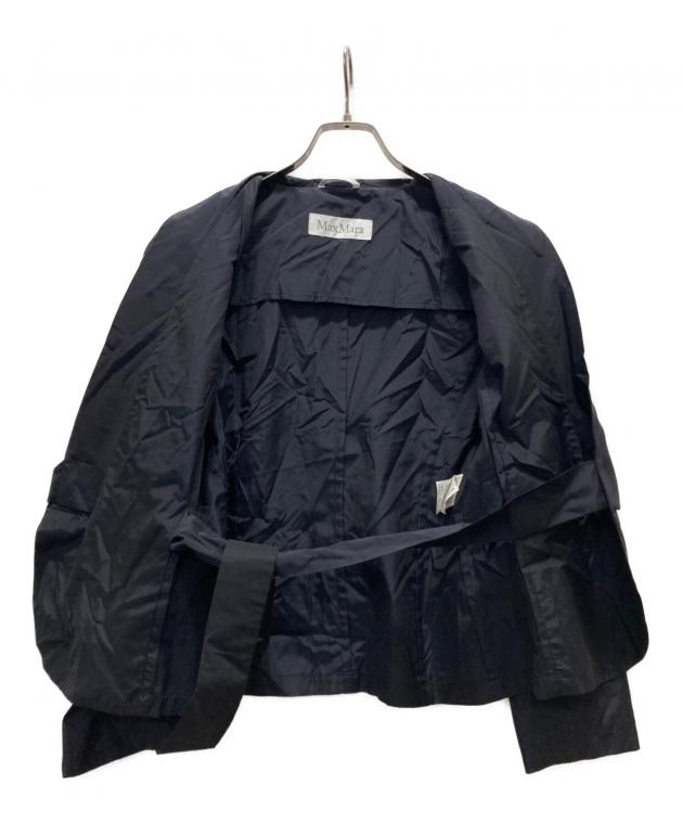 Max Mara ラムレザー ジップジャケット 黒 42 美シルエット シングル 中古・古着通販】MaxMara (マックスマーラ) ラップテーラード