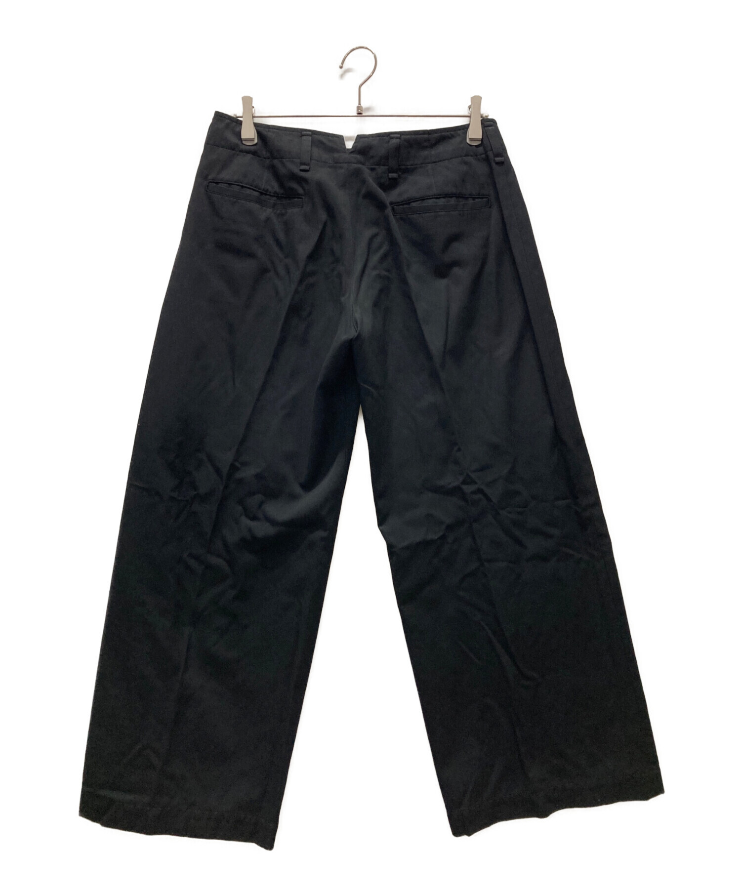 中古・古着通販】Y's (ワイズ) タックパンツ ブラック サイズ:2