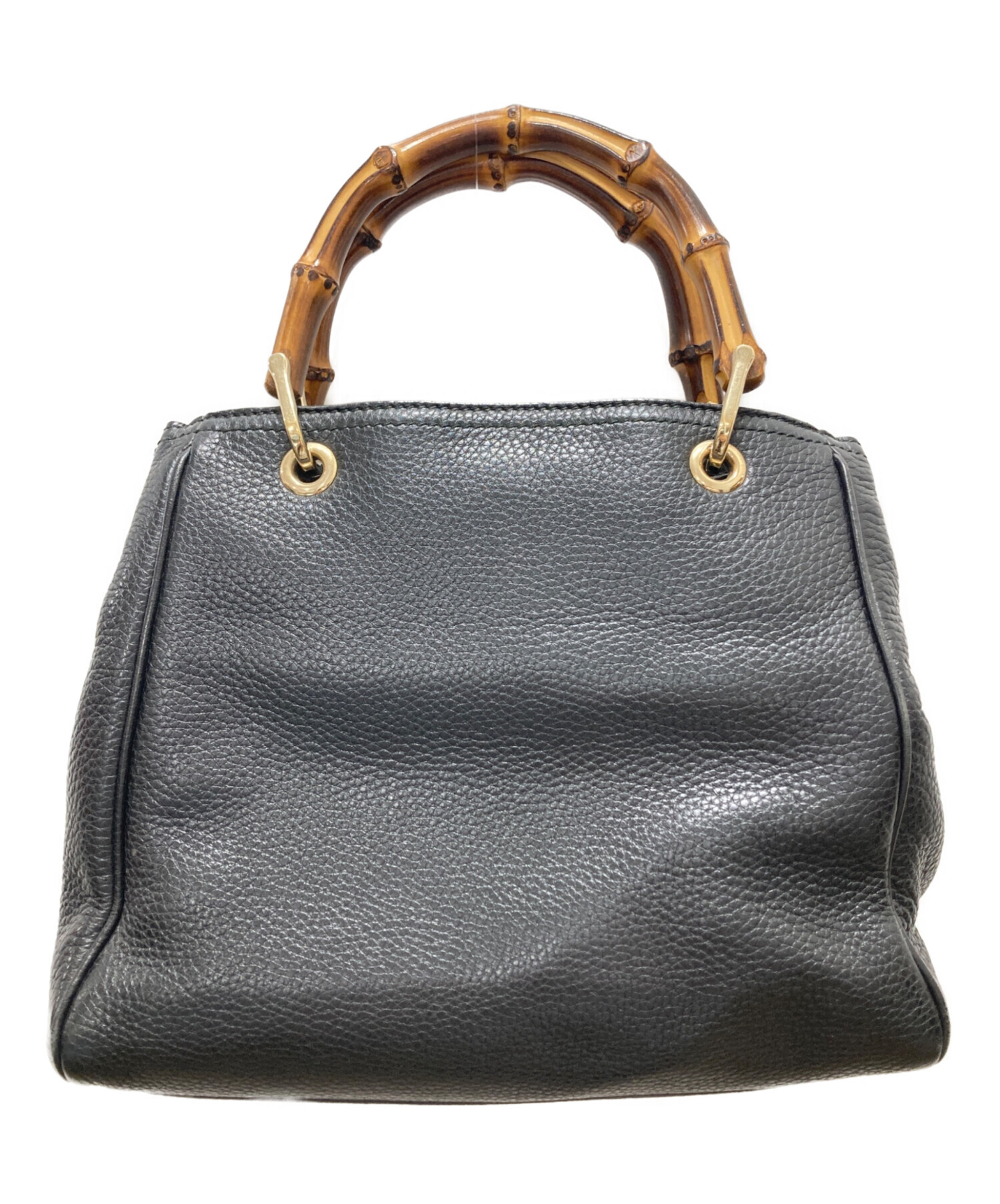 中古・古着通販】GUCCI (グッチ) バンブーハンドバッグ ブラック