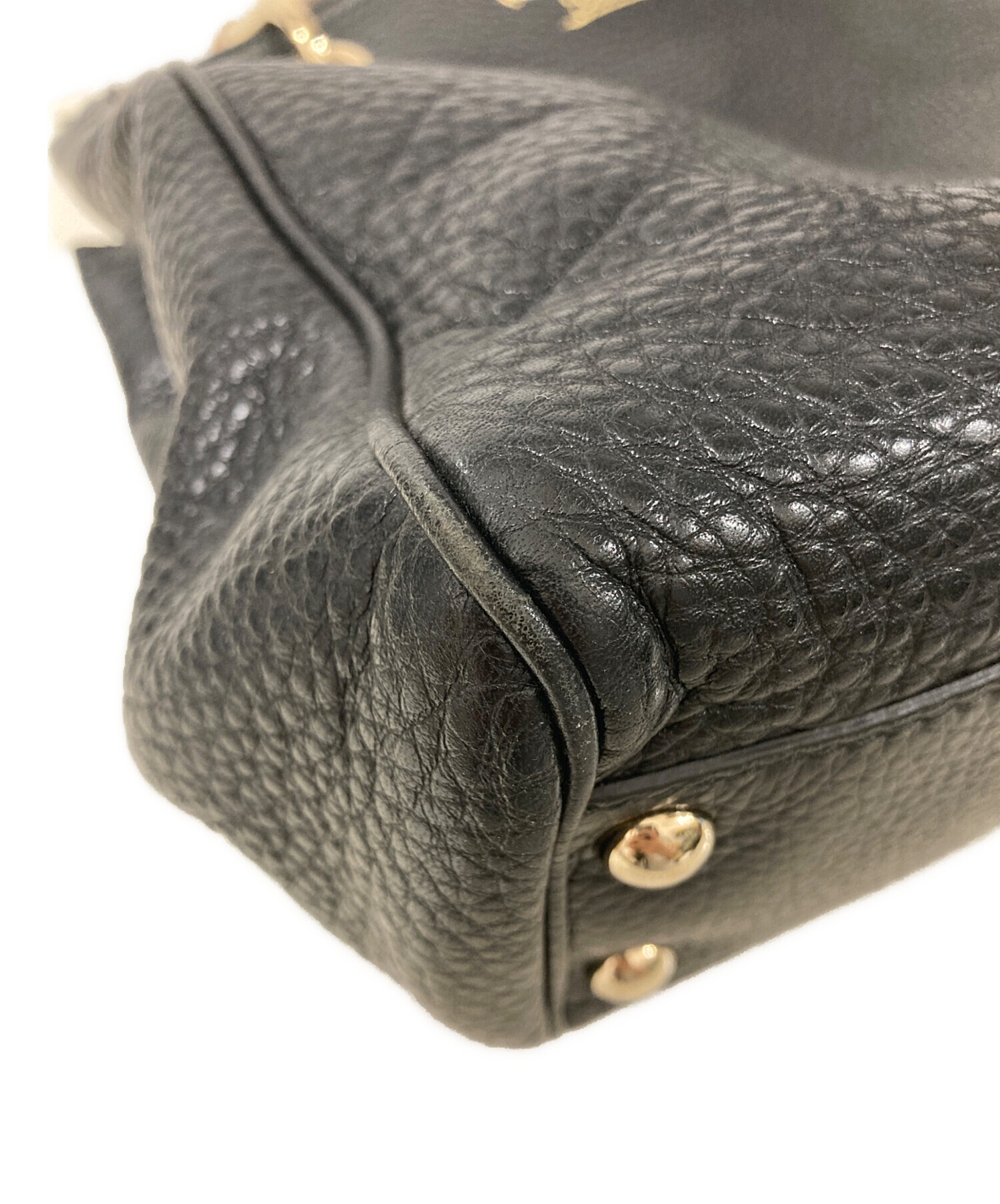 中古・古着通販】GUCCI (グッチ) バンブーハンドバッグ ブラック