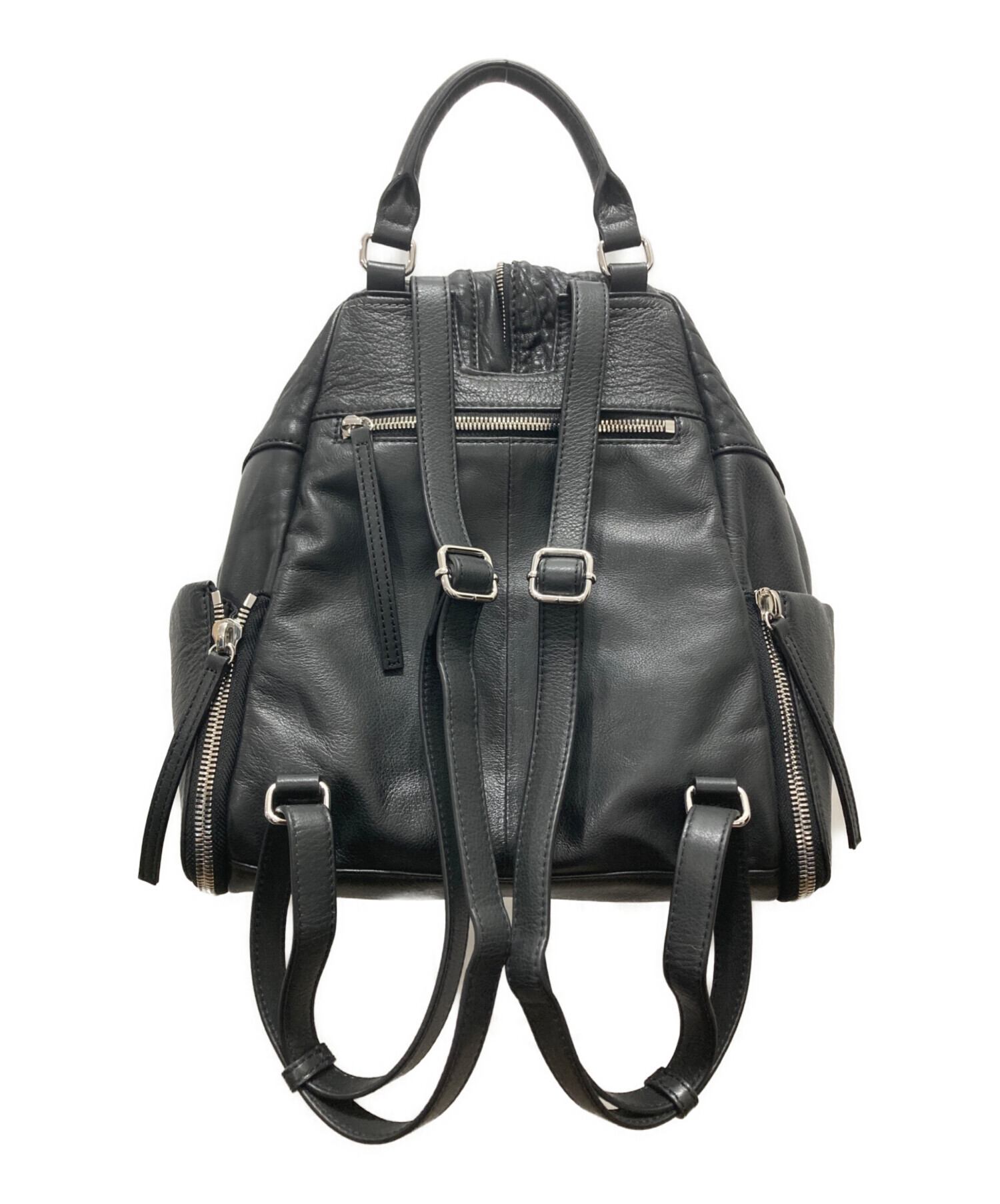 DIESEL ブラックレザーリュック　最終値下げ 中古・古着通販】DIESEL (ディーゼル) レザーライダースリュック