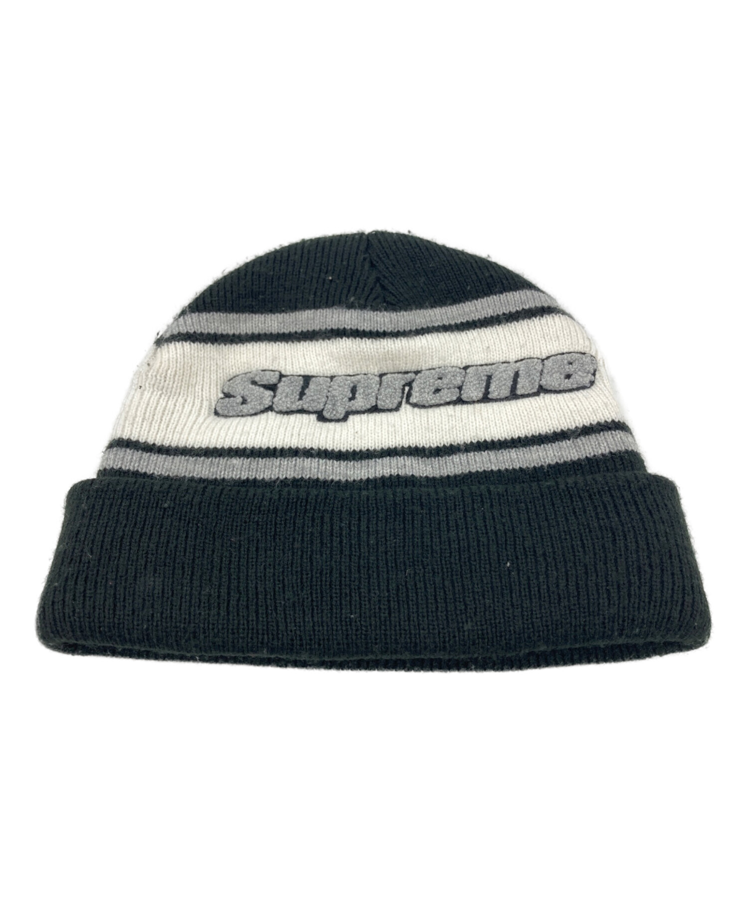 Supreme ニット帽 グレー ブラック 中古・古着通販】Supreme (シュプリーム) ニット帽 ブラック｜ブランド