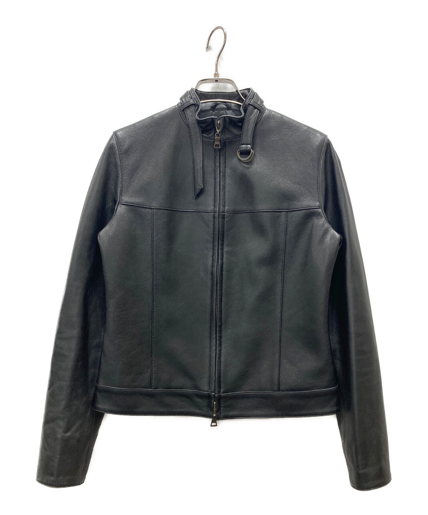 ANAYI ブラックライダースジャケット 中古・古着通販】ANAYI (アナイ) シングルライダースジャケット