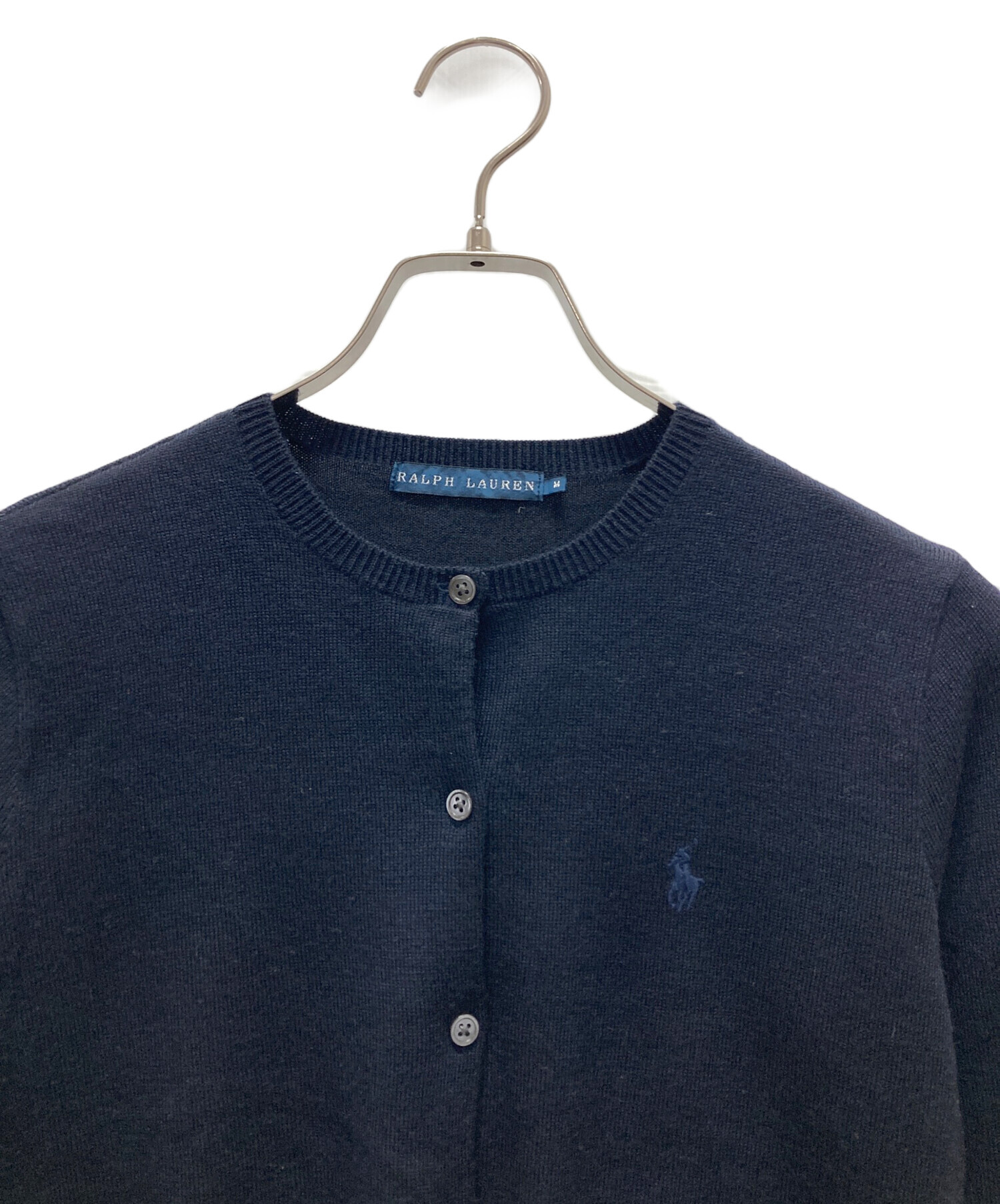Ralph Lauren - 【中古】 超美品 ラルフローレン RALPH LAUREN ニット カーディガン ネイビー sizeXS レディース 295103 中古・古着通販】RALPH LAUREN (ラルフローレン) 丸首カーディガン